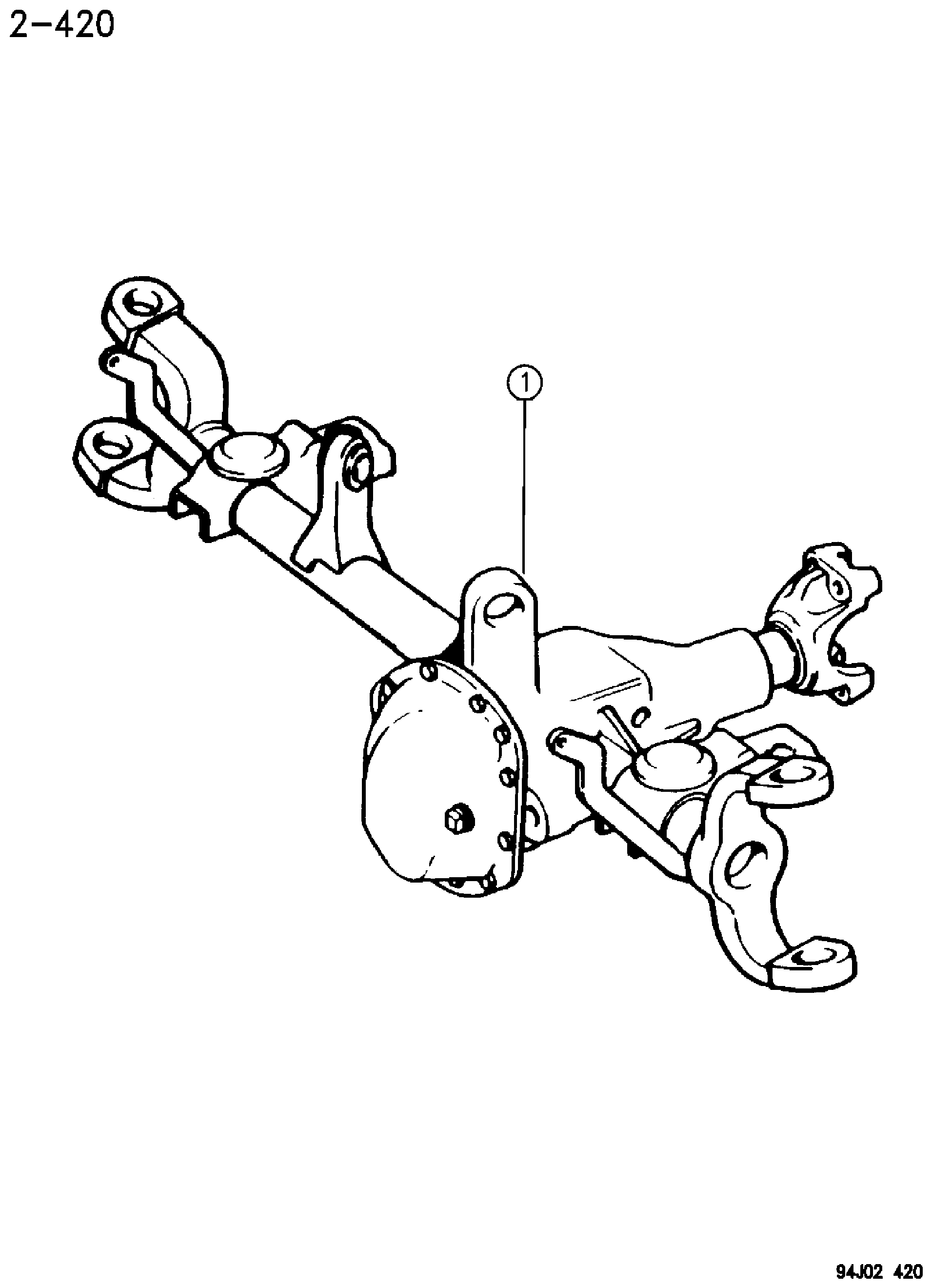 Exploded view: AXLE ASSEMBLY, FRONT 4 WHEEL DRIVE CHEROKEE, GRAND CHEROKEE (ZJ)
