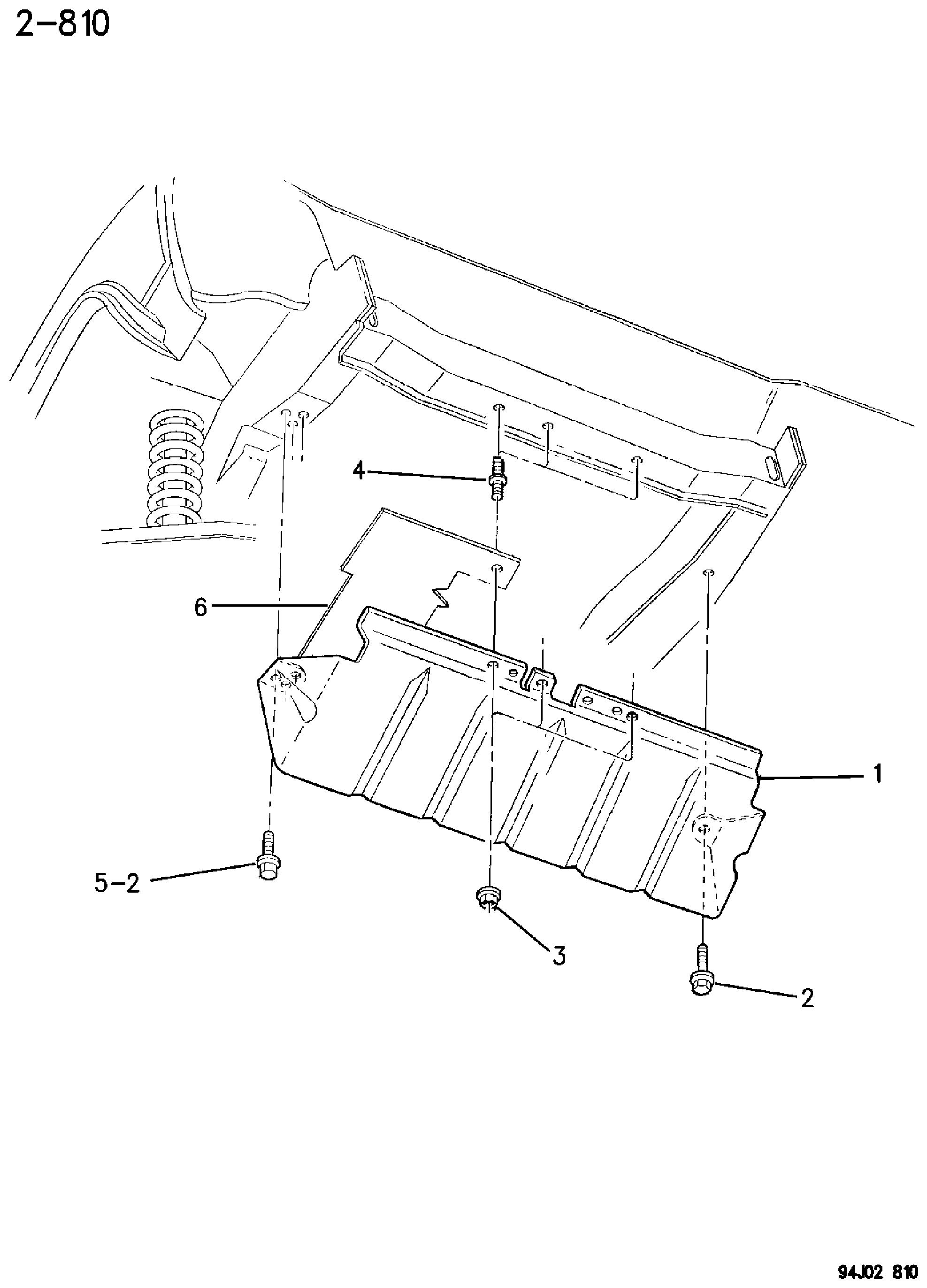 Exploded view: SKID PLATE, FRONT AXLE CHEROKEE
