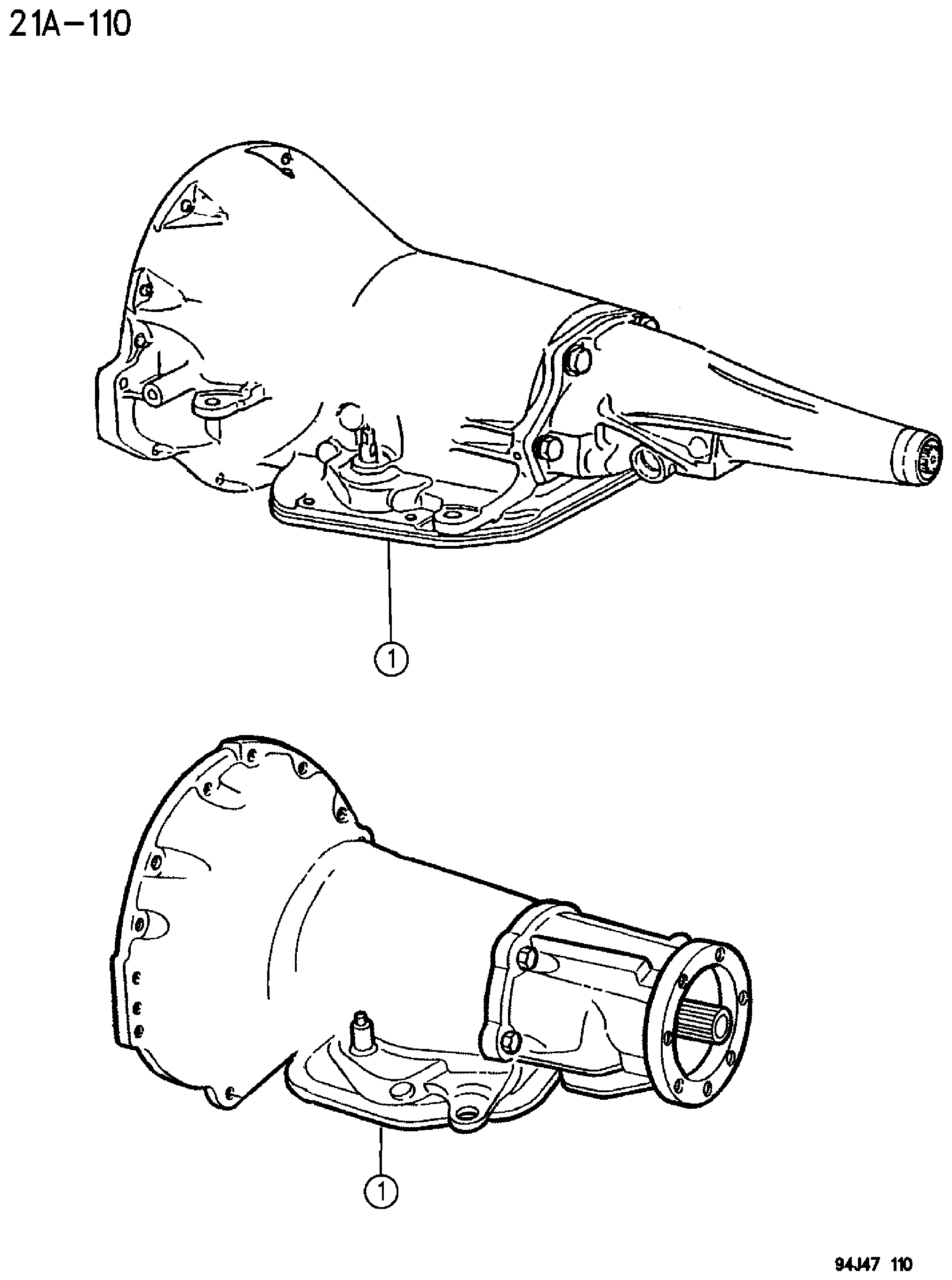 Exploded view: TRANSMISSION ASSEMBLY AUTOMATIC TRANSMISSION, 3 SPEED, 30RH WRANGLER YJ - CHEROKEE XJ