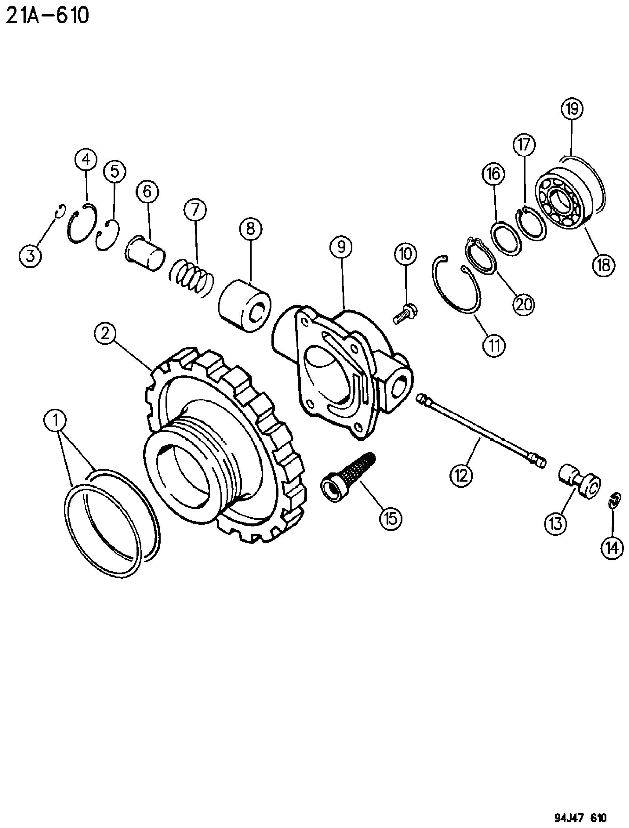 Exploded view: GOVERNOR AUTOMATIC TRANSMISSION, 3 SPEED, 30RH WRANGLER YJ - CHEROKEE XJ