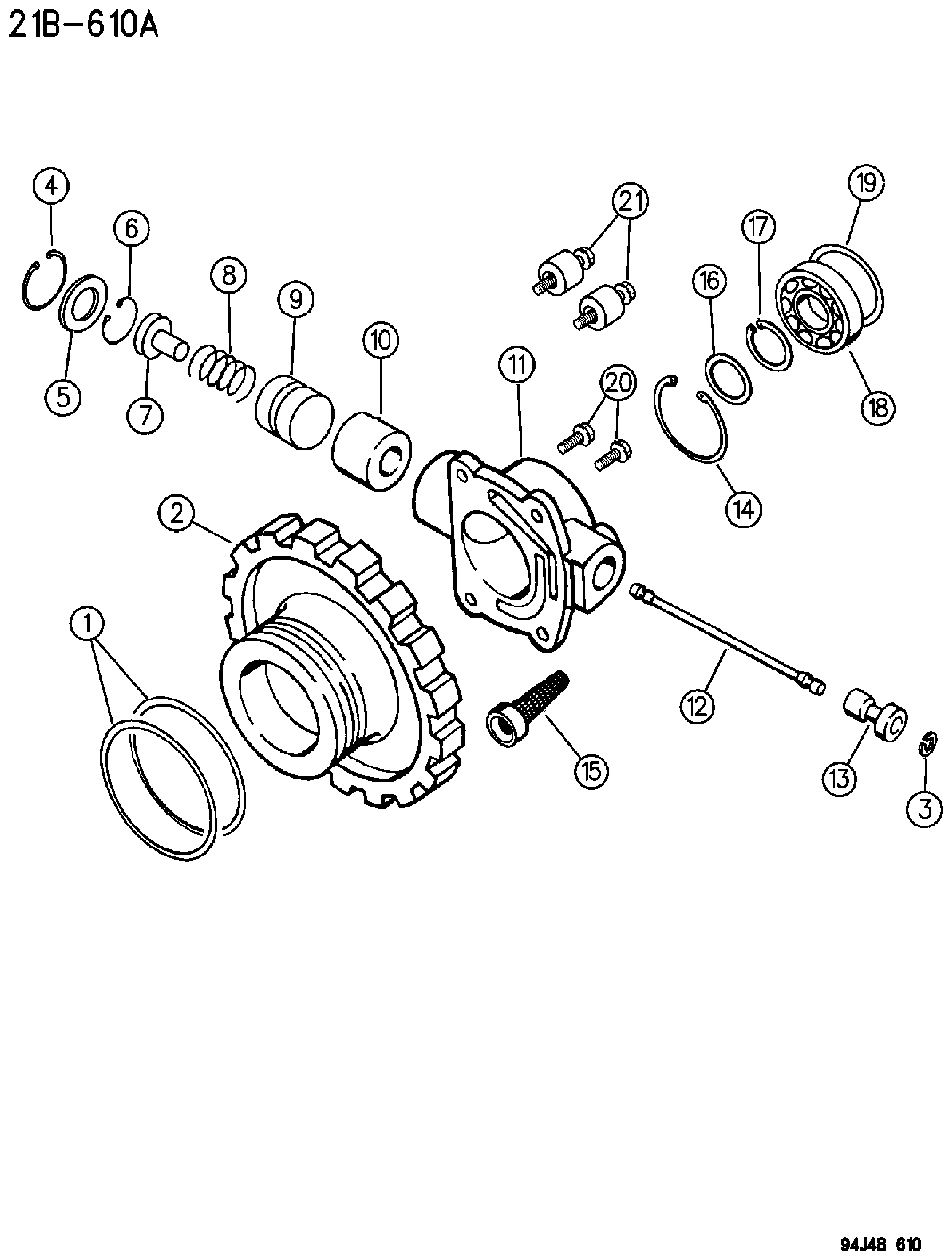 Exploded view: GOVERNOR AUTOMATIC TRANSMISSION, 3 SPEED, 31RH,32RH WRANGLER YJ