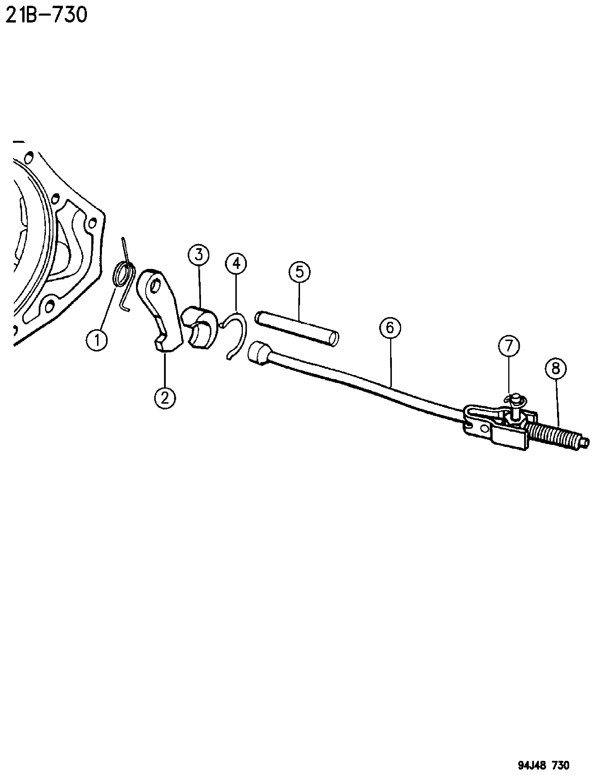 Exploded view: PARKING SPRAG AUTOMATIC TRANSMISSION, 3 SPEED, 31RH,32RH WRANGLER YJ
