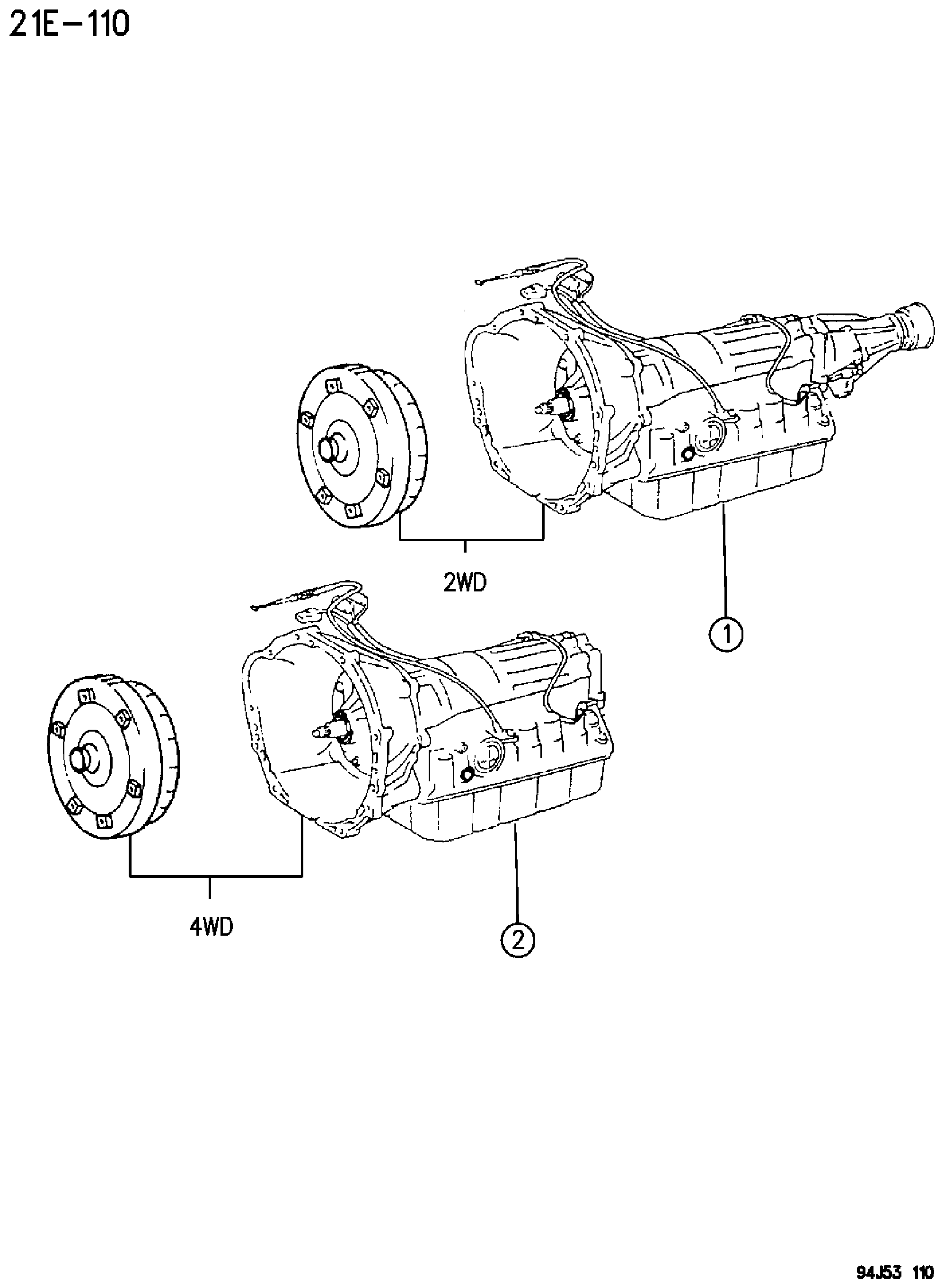 Exploded view: TRANSMISSION ASSEMBLY AUTOMATIC TRANSMISSION, 4 SPEED, AW4 CHEROKEE XJ