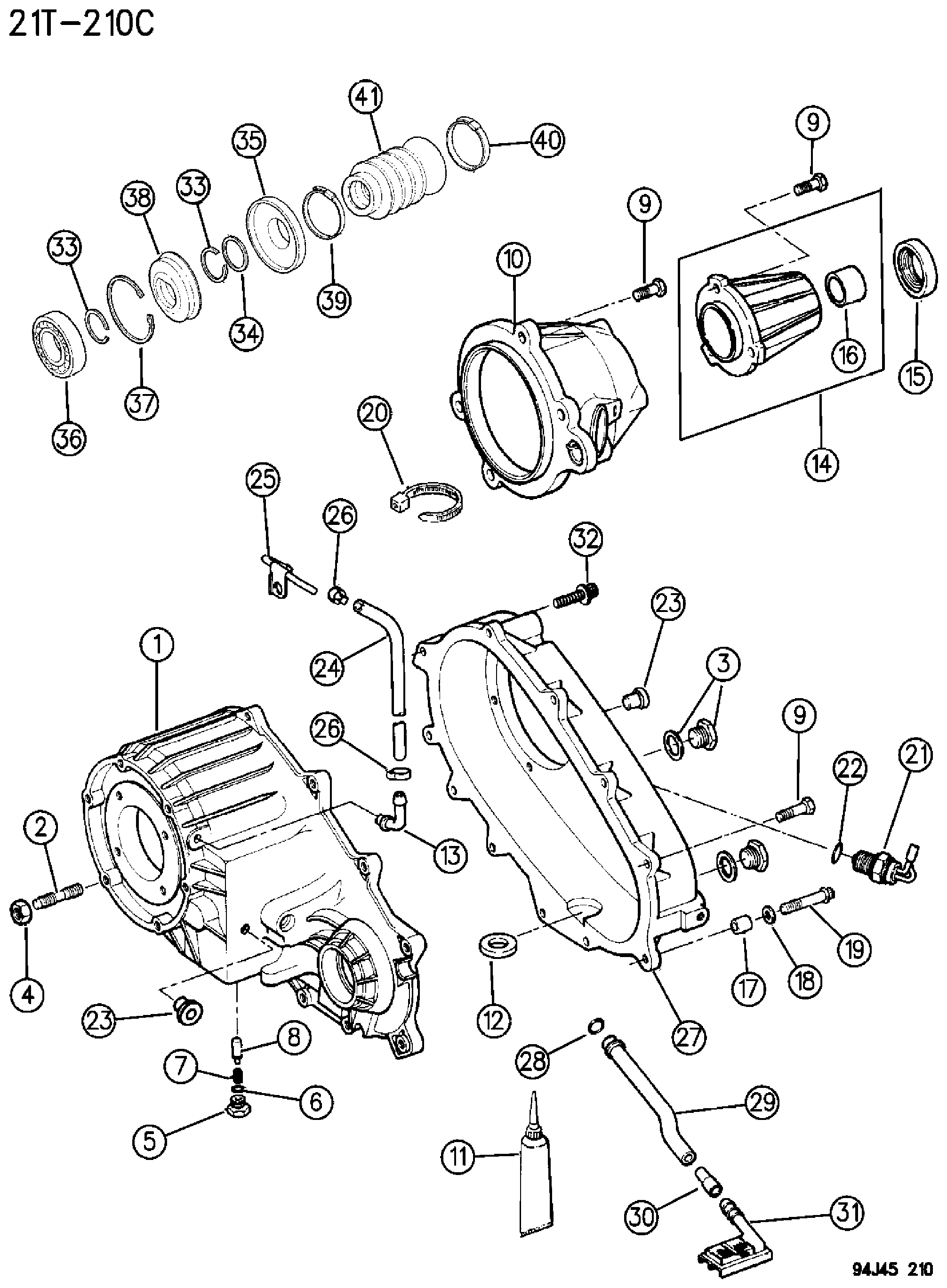 Exploded view: CASE, EXTENSION AND MISCELLANEOUS PARTS SELECT TRACK, (DHP) CHEROKEE, GRAND CHEROKEE