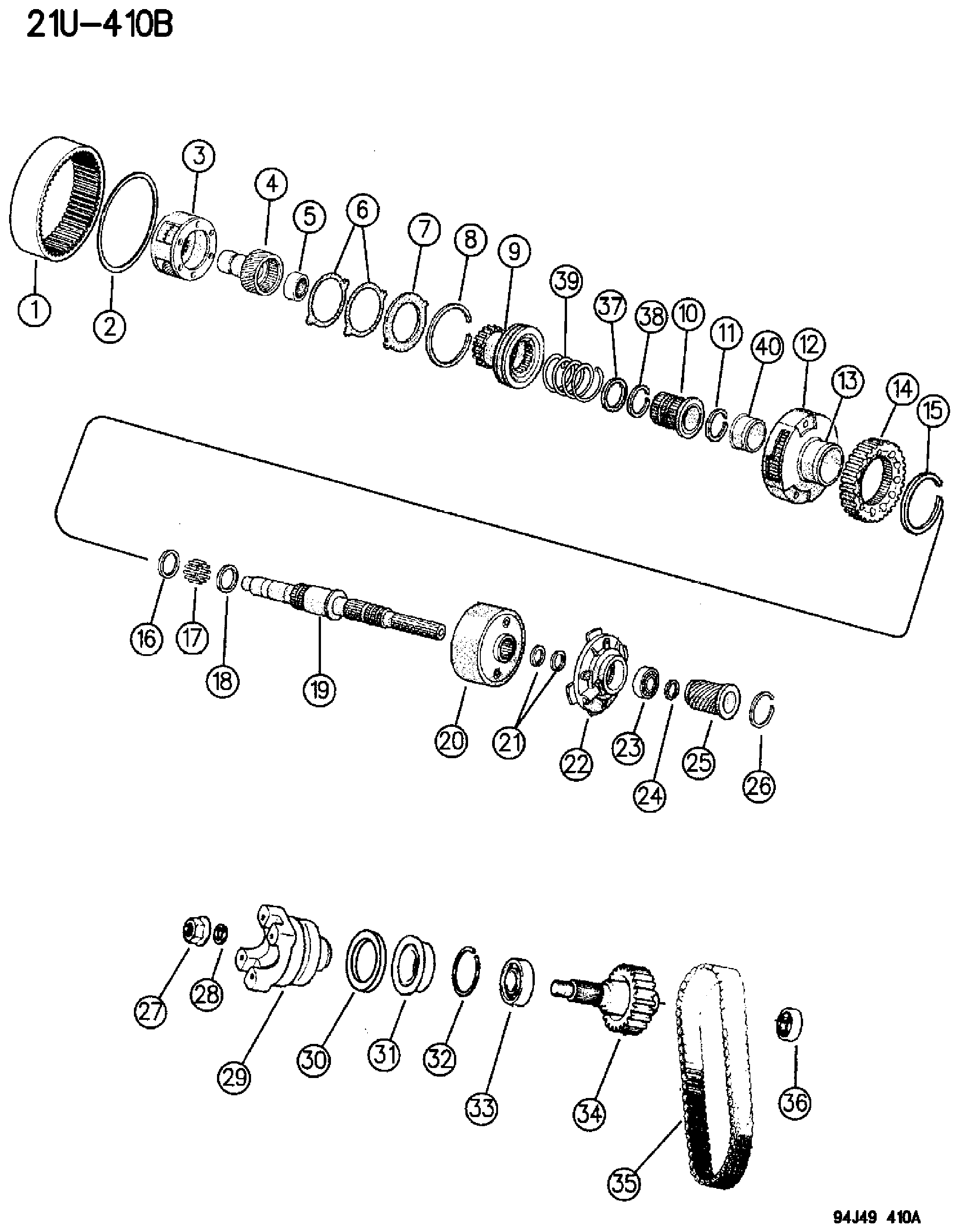 Exploded view: GEAR TRAIN, (DHR)