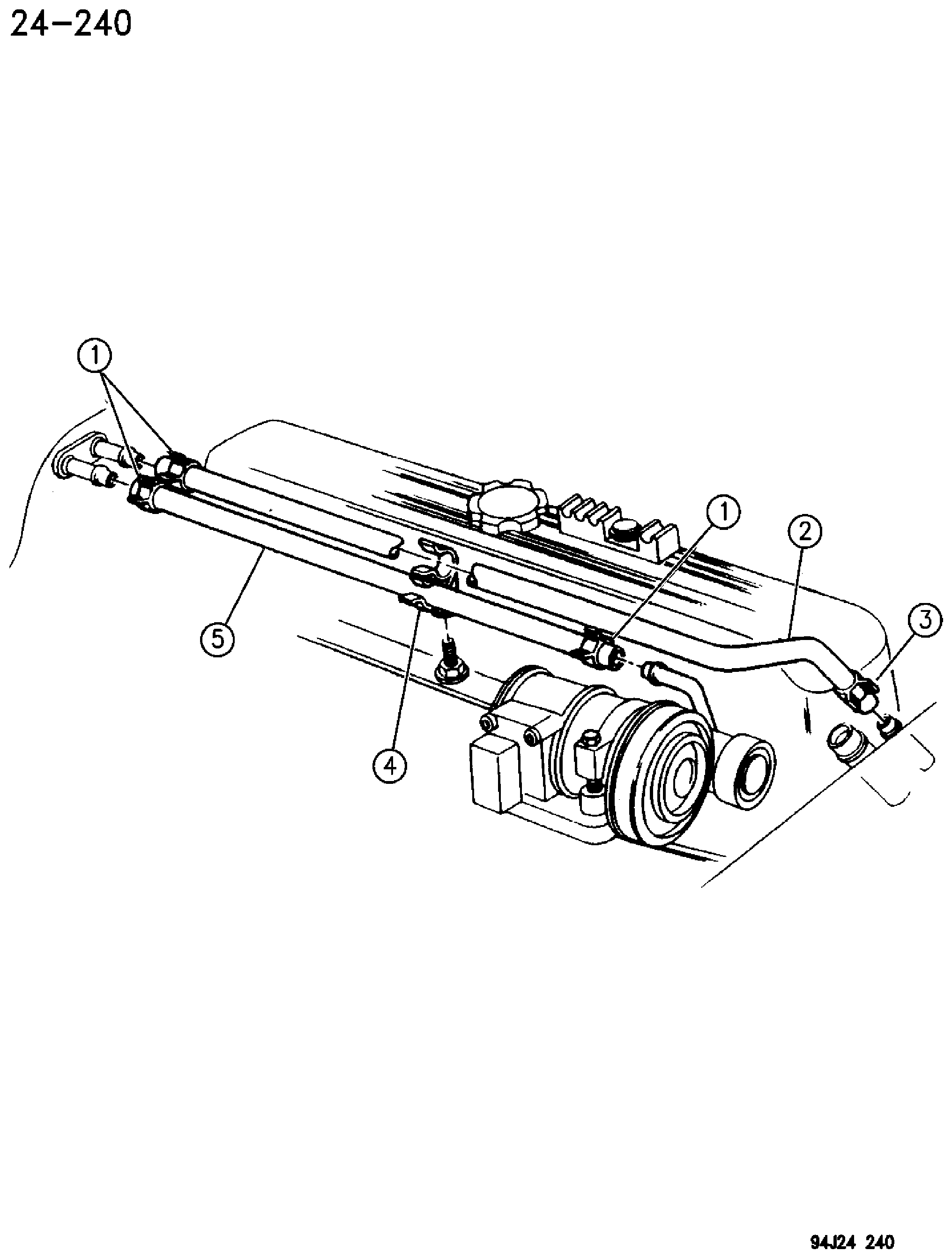Exploded view: HOSES, HEATER 4.0L ENGINE ZJ, ZG BODY