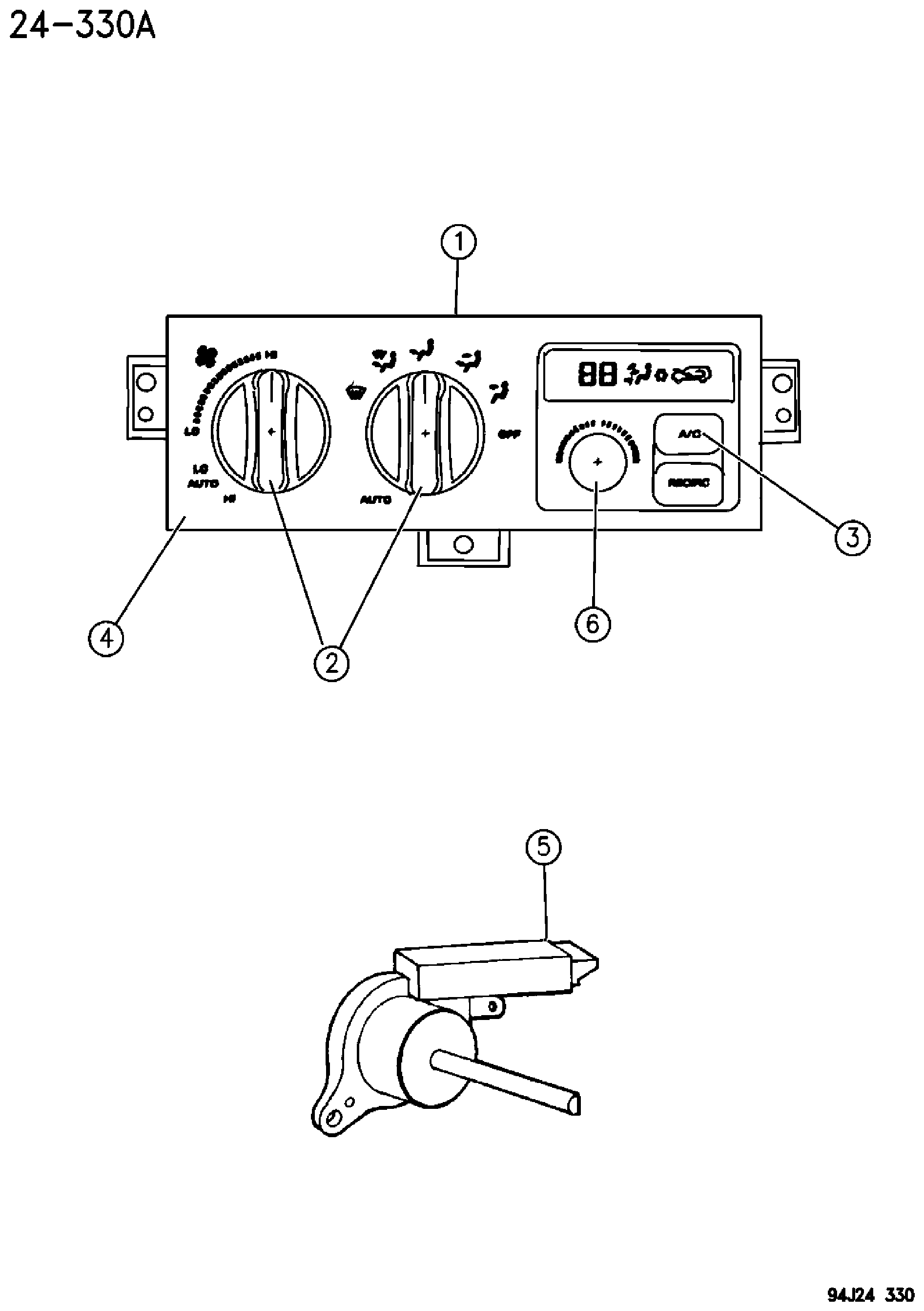Exploded view: CONTROL, AIR CONDITIONING ZJ, ZG BODY