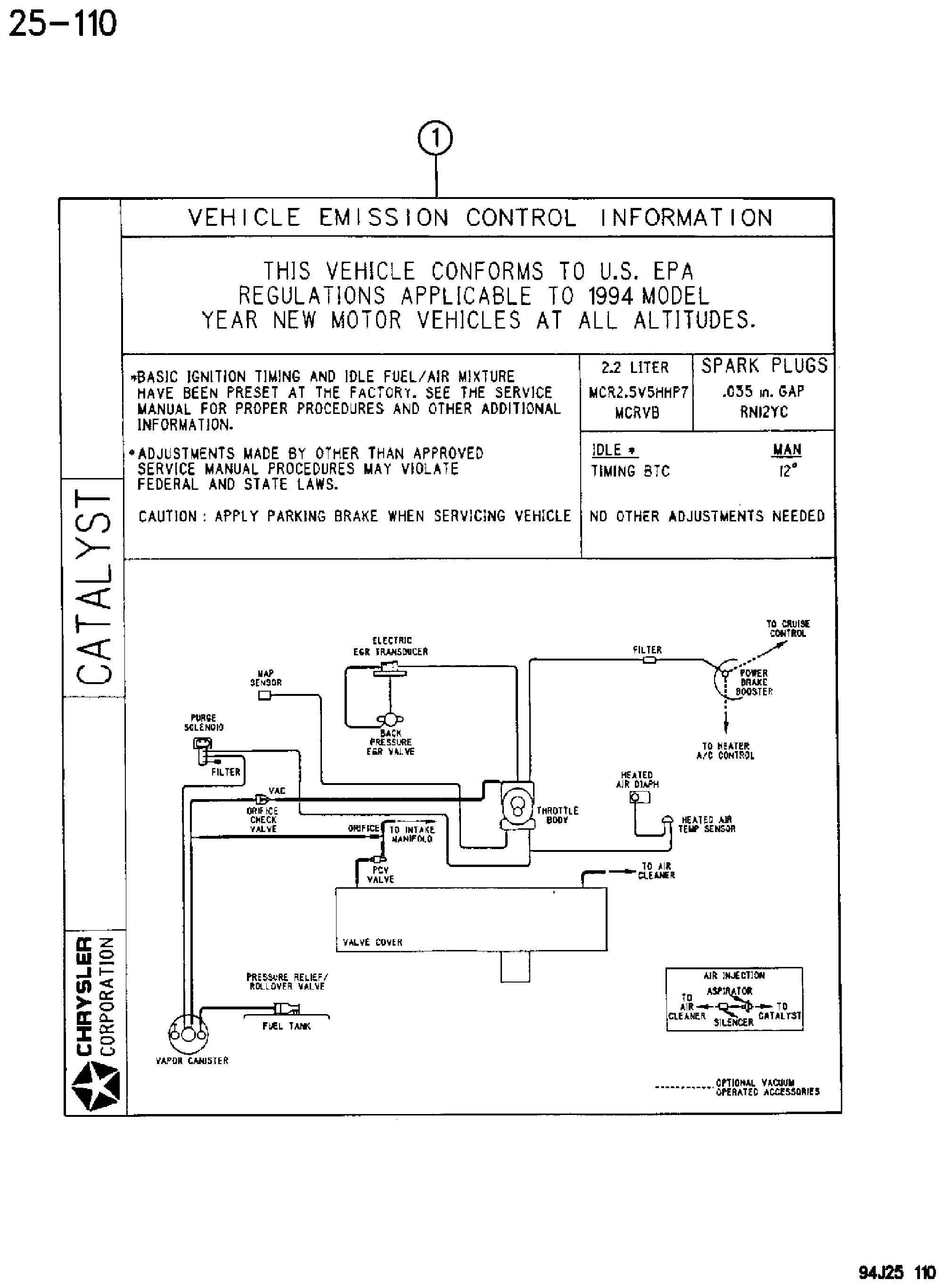 Exploded view: EMISSION LABELS YJ BODY