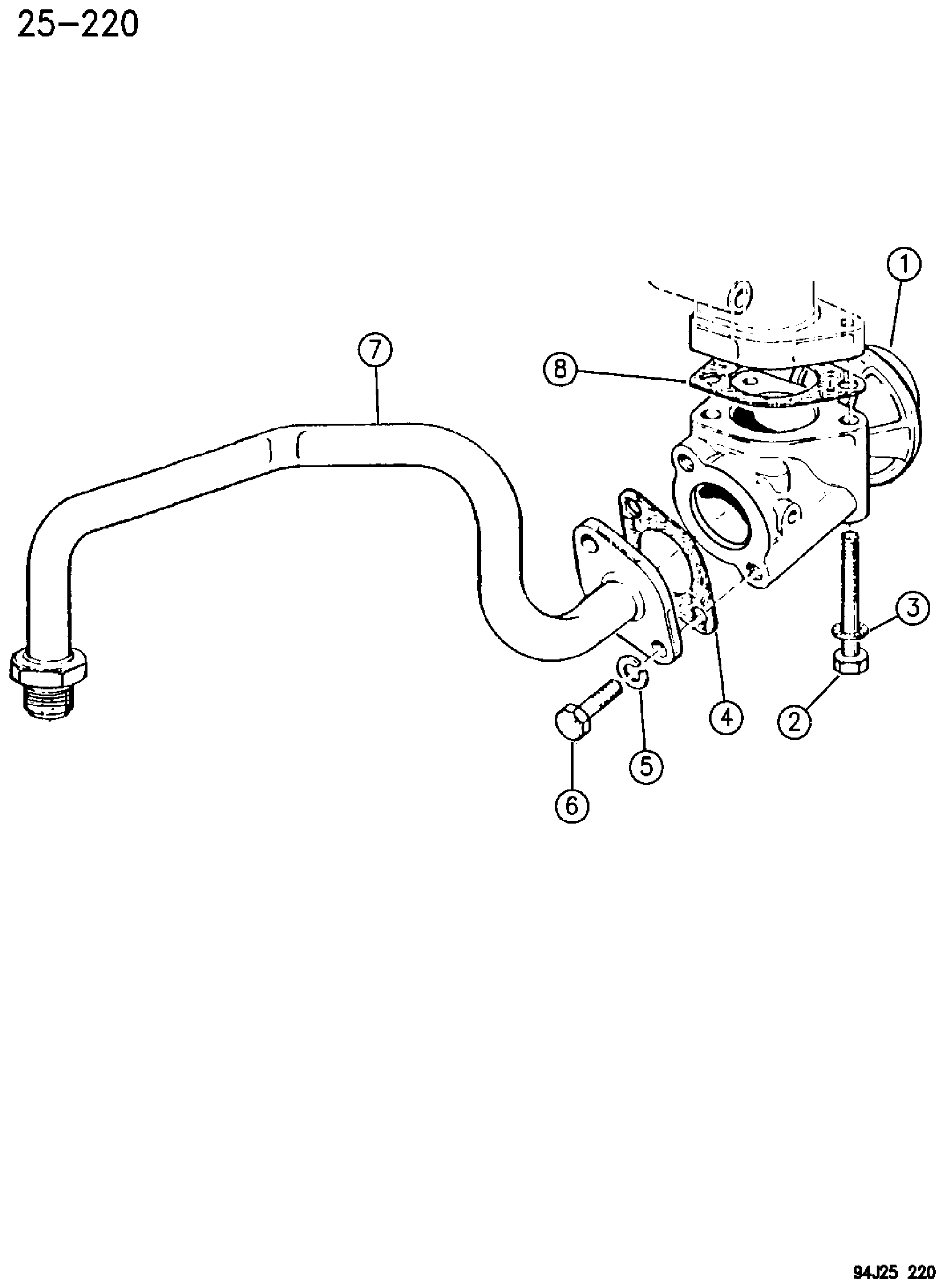 Exploded view: EGR SYSTEM 2.5L DIESEL ENGINE XJ BODY