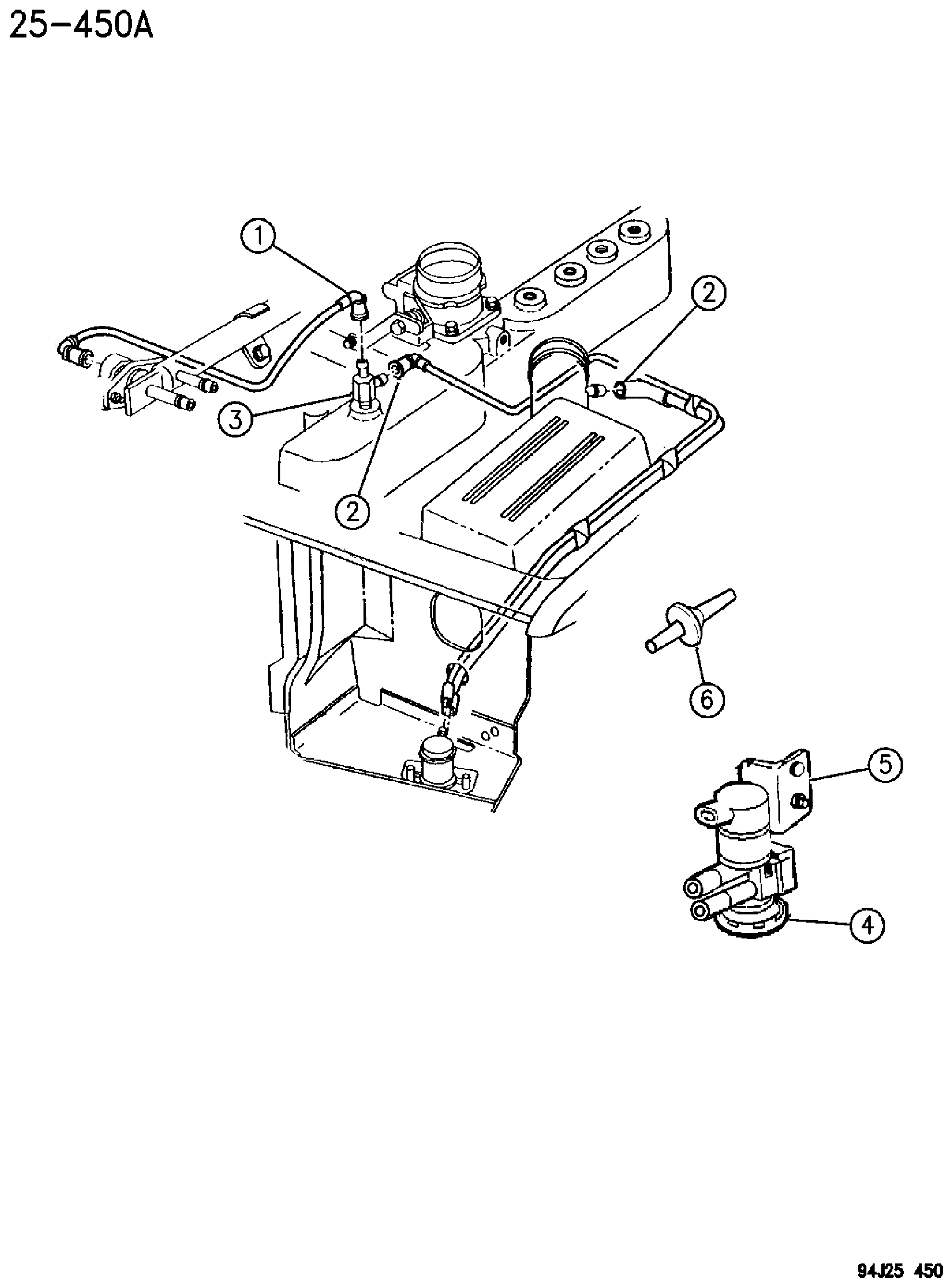 Exploded view: EMISSION CONTROL VACUUM HARNESS 4.0L ENGINE ZJ BODY