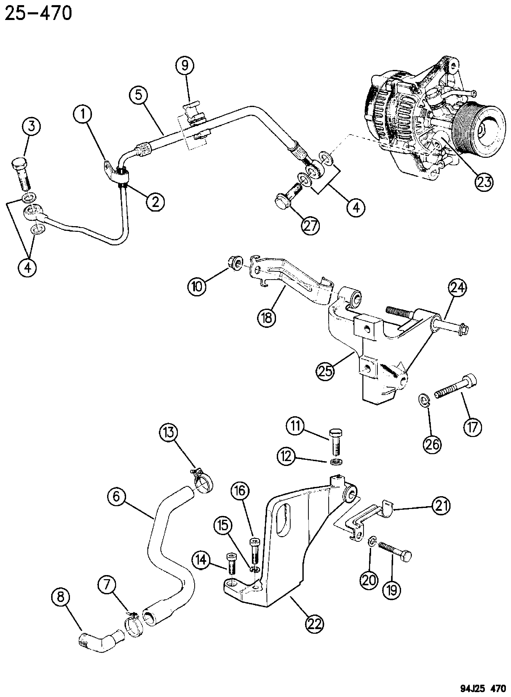 Exploded view: VACUUM PUMP 2.5L DIESEL ENGINE ZG BODY