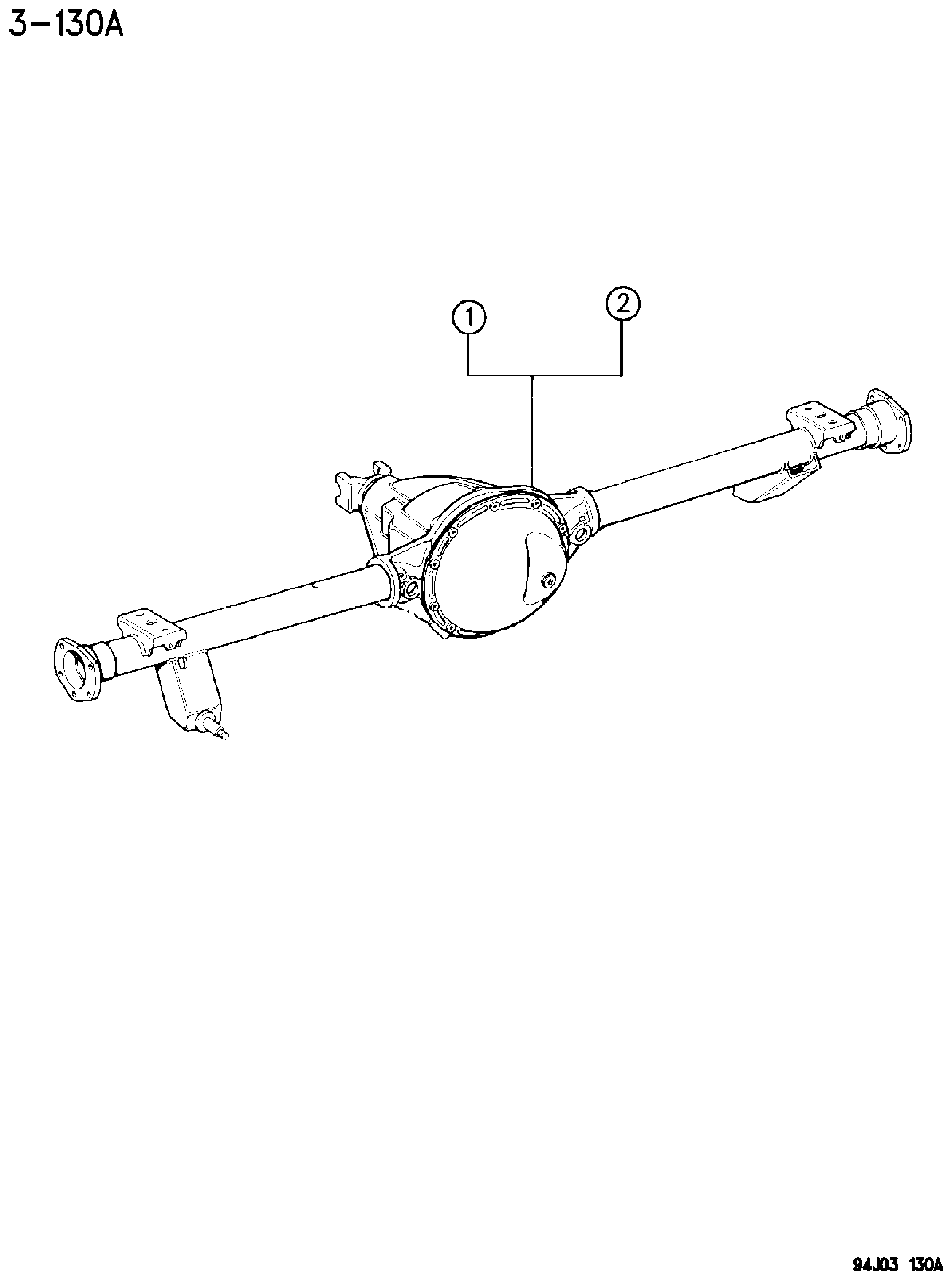 Exploded view: AXLE ASSEMBLY, REAR DANA MODEL 35, DANA MODEL 44 CHEROKEE, GRAND CHEROKEE