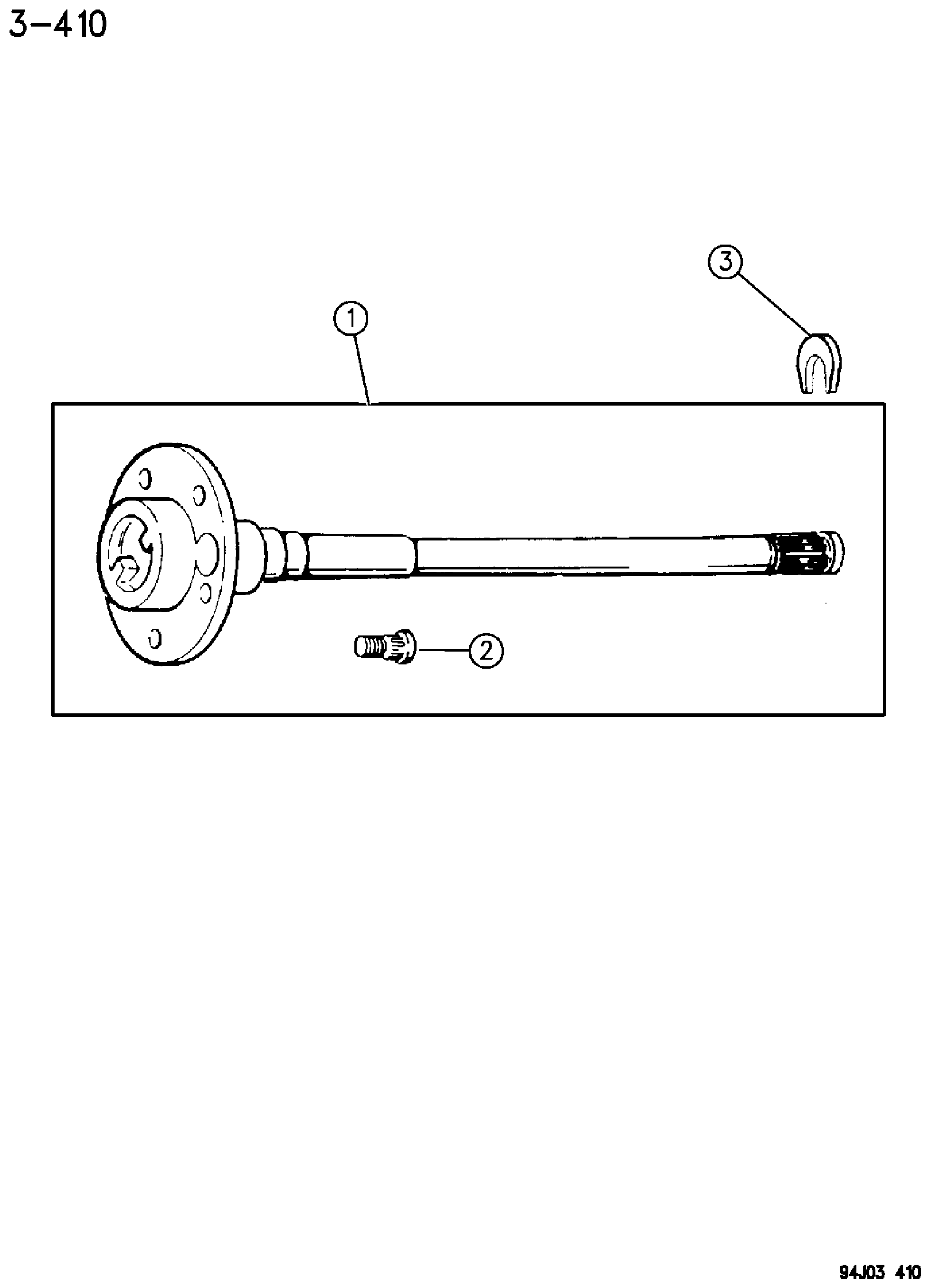 Exploded view: SHAFT, REAR AXLE DANA MODEL 35 WRANGLER, (YJ)