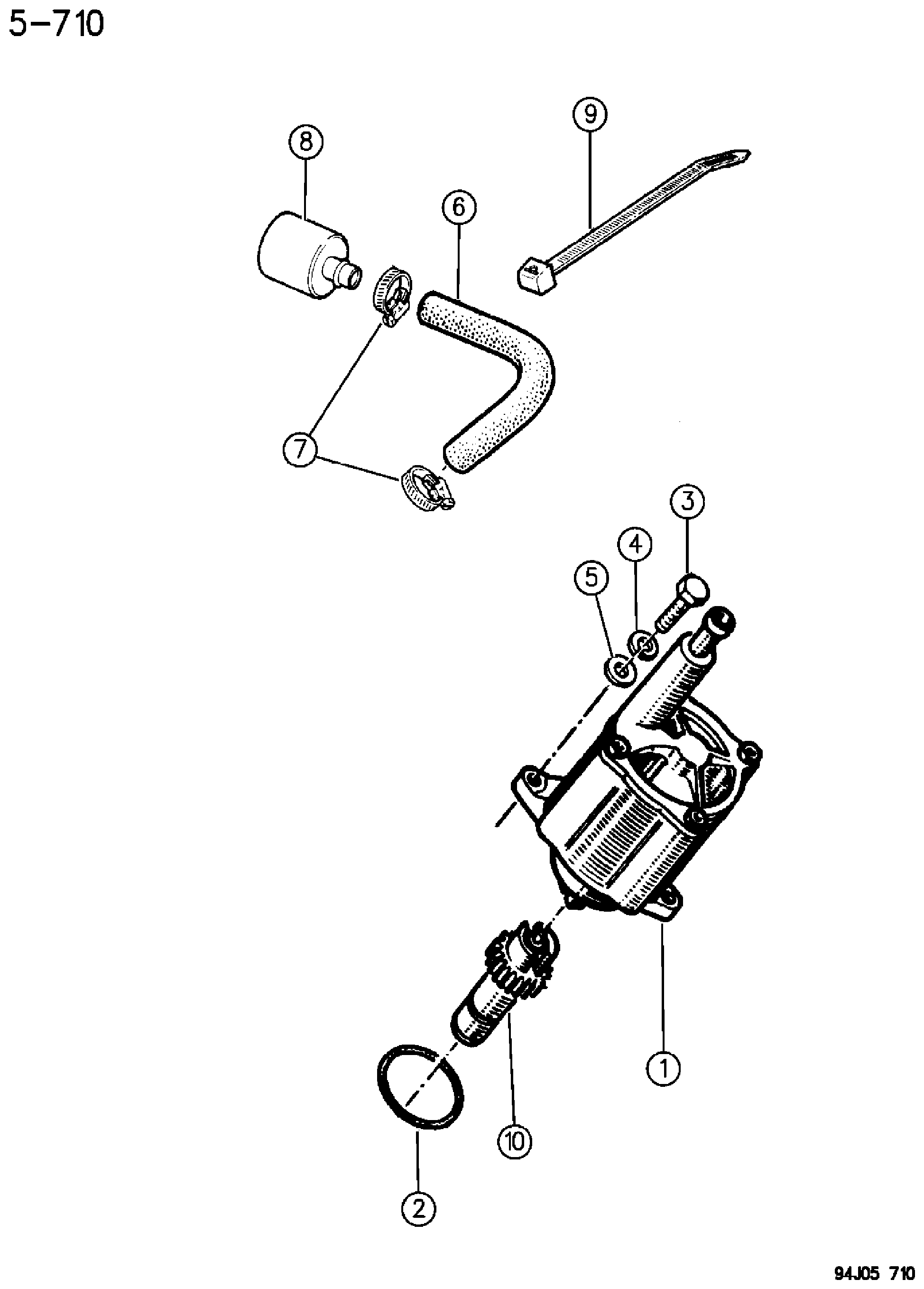 Exploded view: DIESEL ENGINE VACUUM PUMP EXPORT CHEROKEE