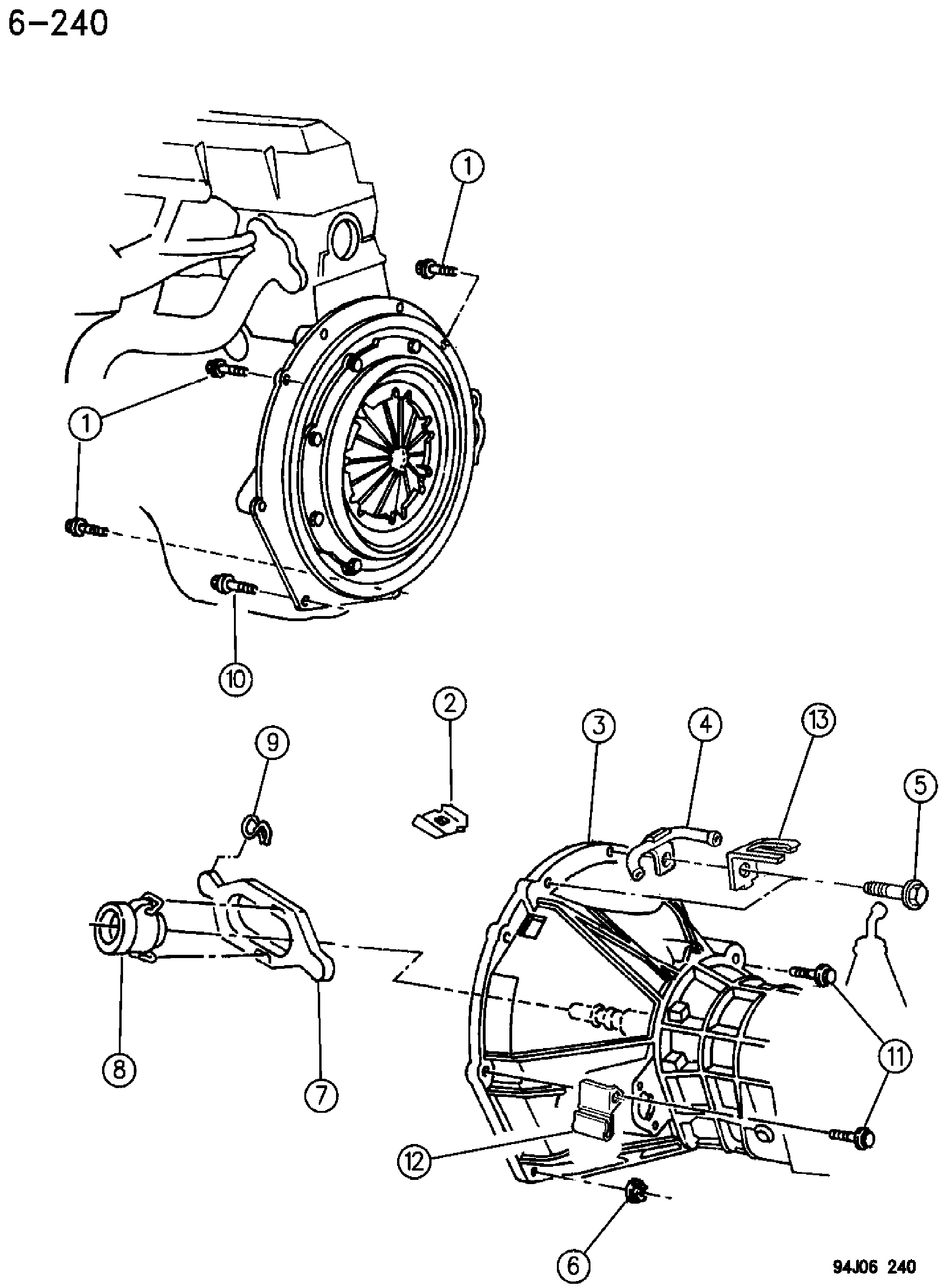 Exploded view: CLUTCH HOUSING AND RELATED PARTS GRAND CHEROKEE