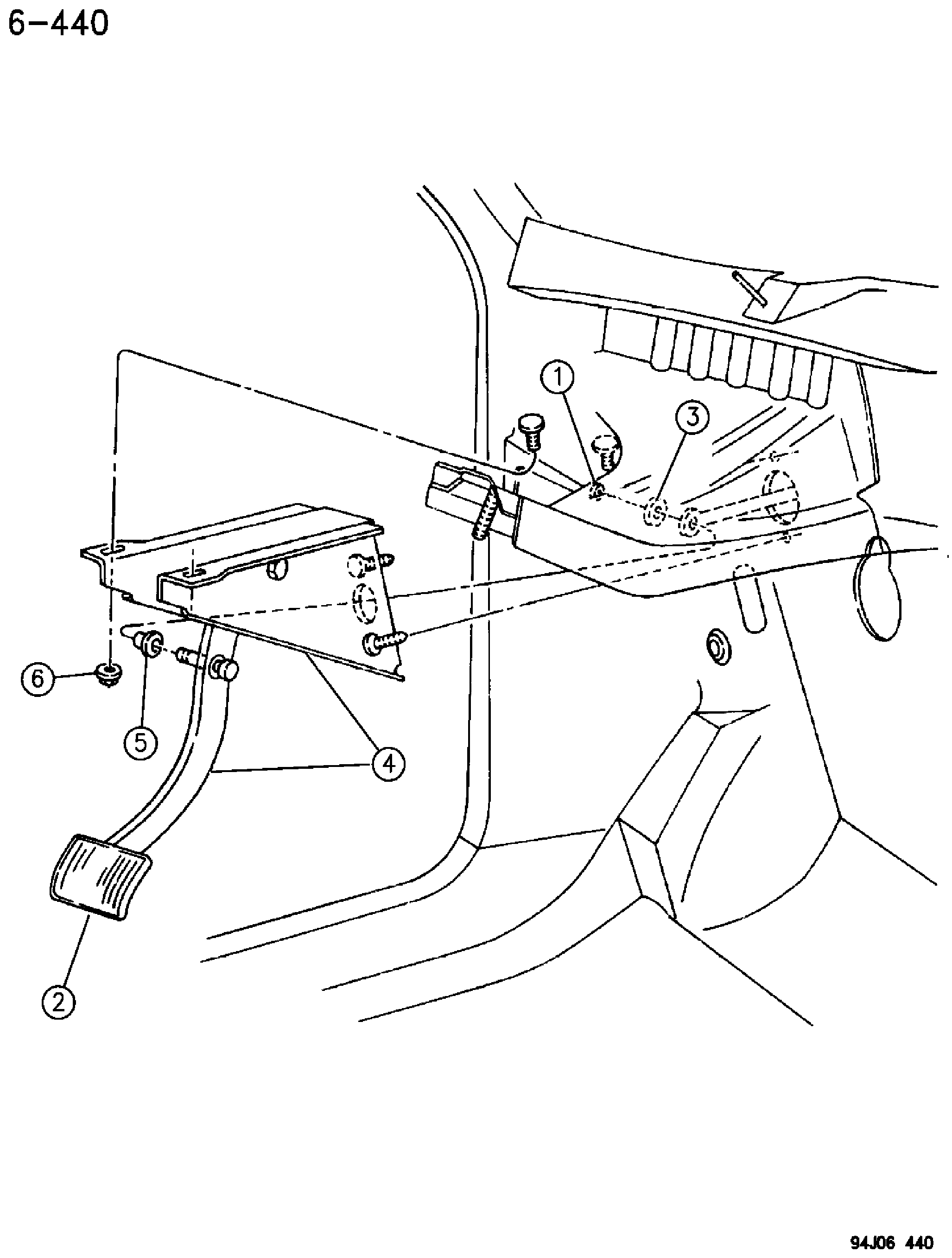 Exploded view: CLUTCH PEDAL GRAND CHEROKEE