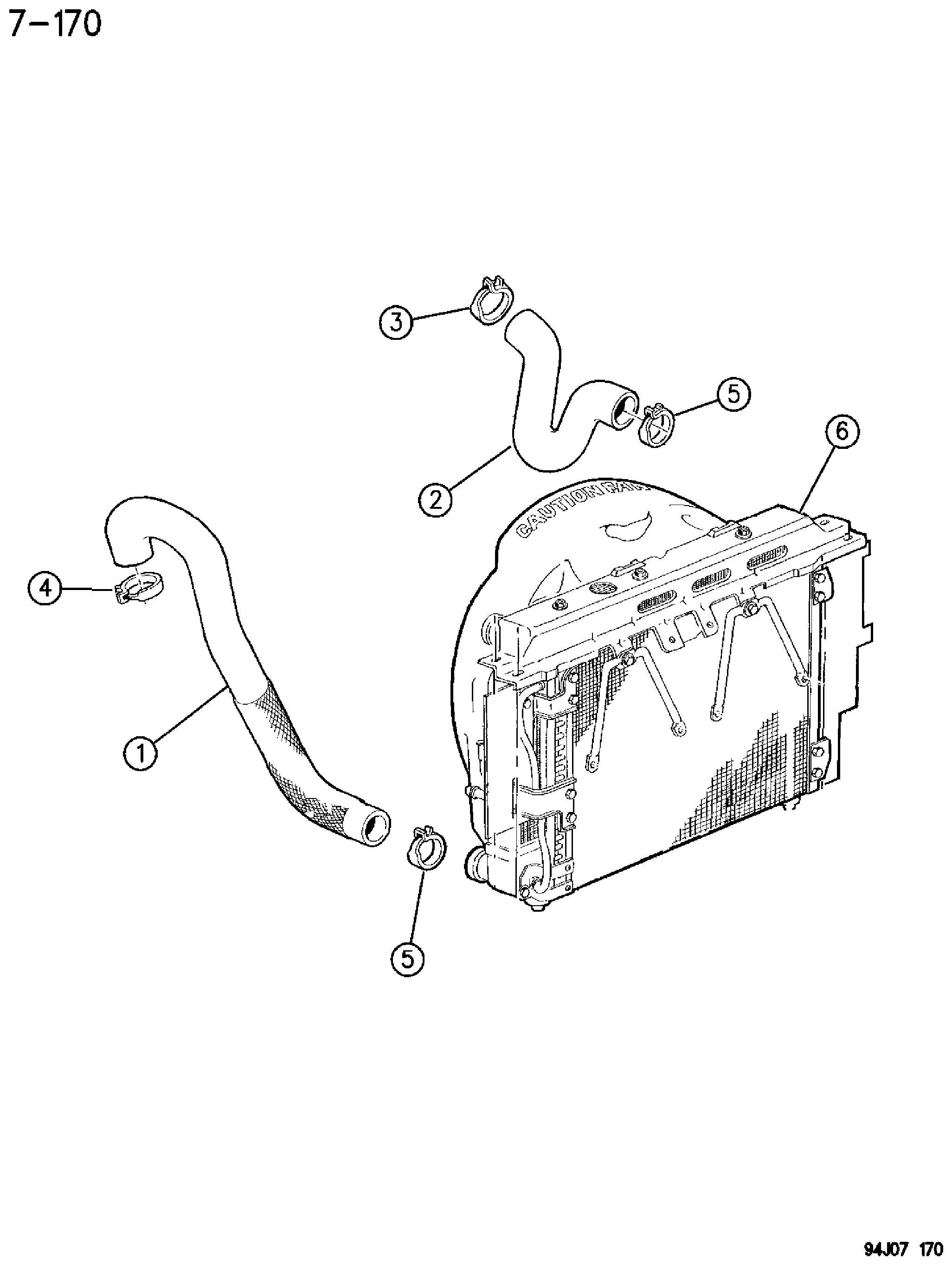 Exploded view: INTERCOOLER, RADIATOR 2.5L DIESEL ENGINE ZG BODY