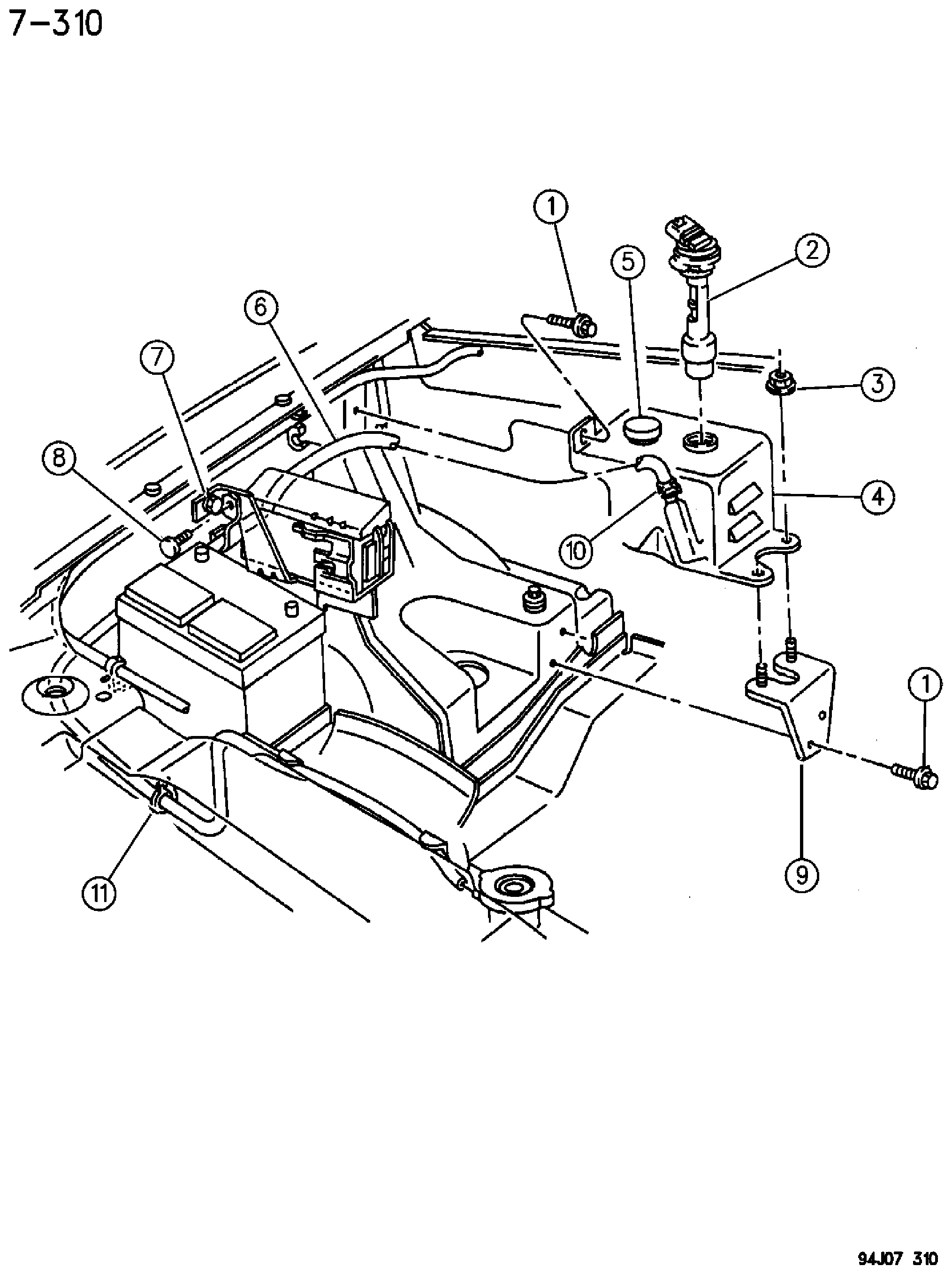 Exploded view: COOLANT TANK ZJ, ZG BODY