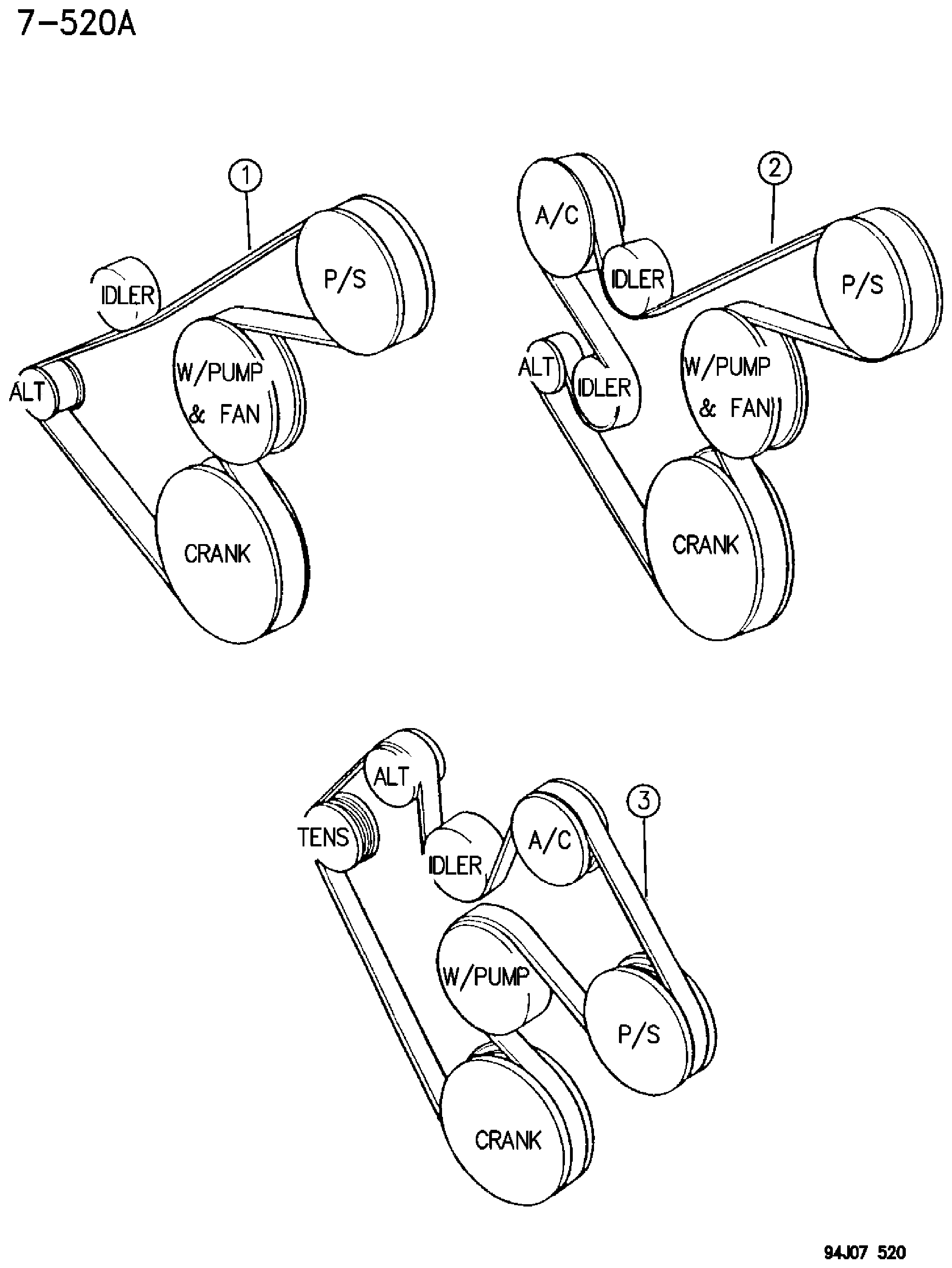 Exploded view: DRIVE BELT ZJ, ZG BODY