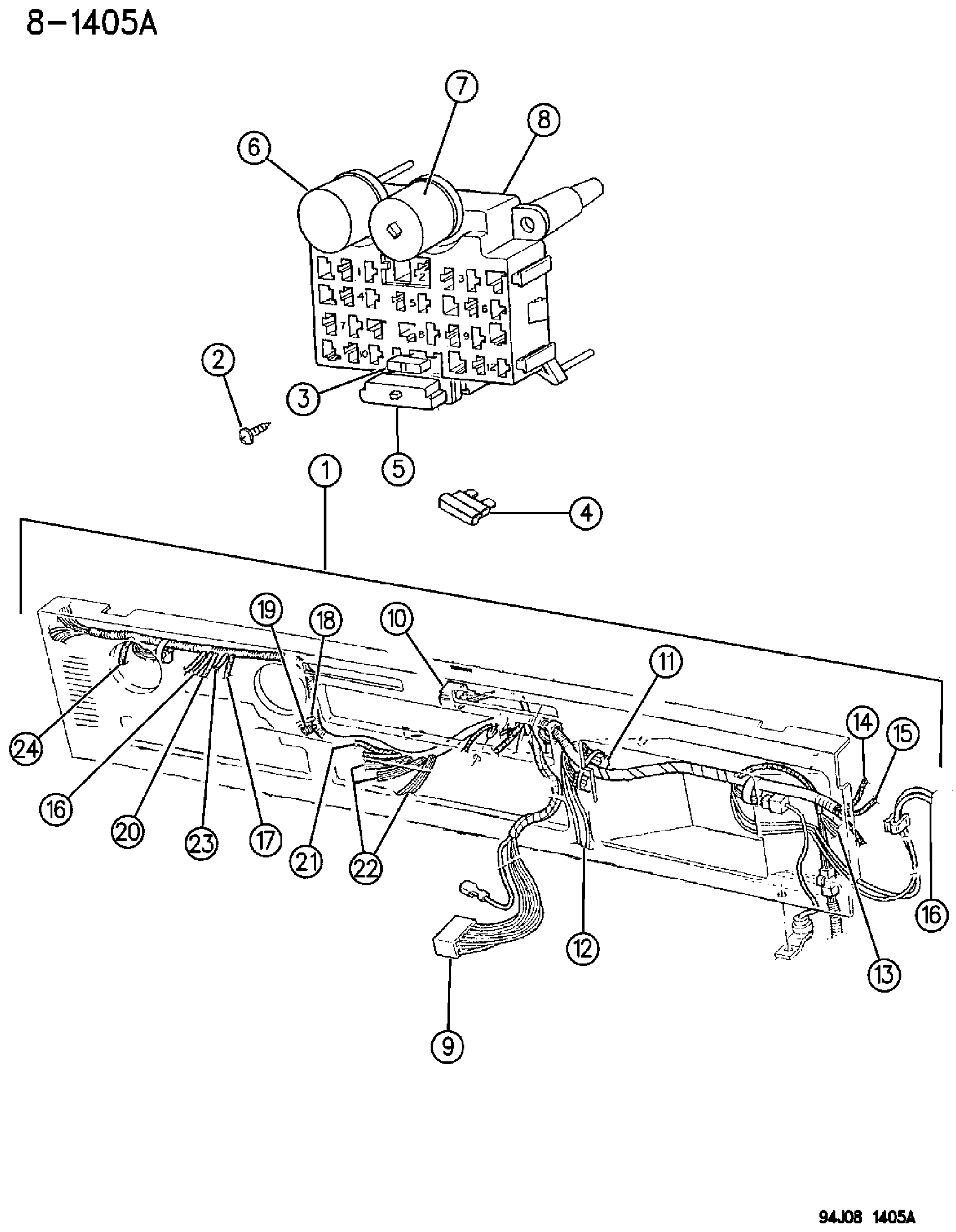 Exploded view: WIRING--INSTRUMENT PANEL WRANGLER