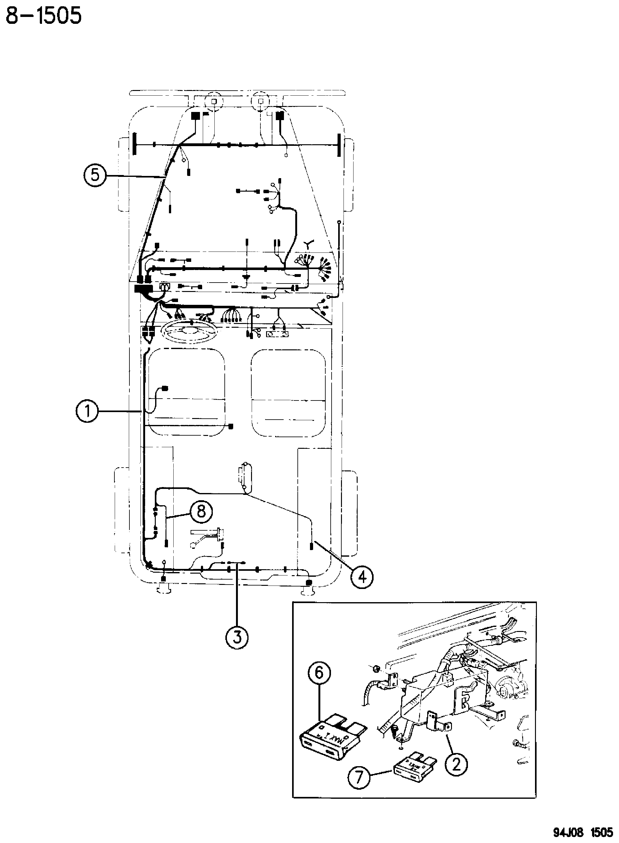 Exploded view: WIRING--BODY AND ACCESSORY WRANGLER