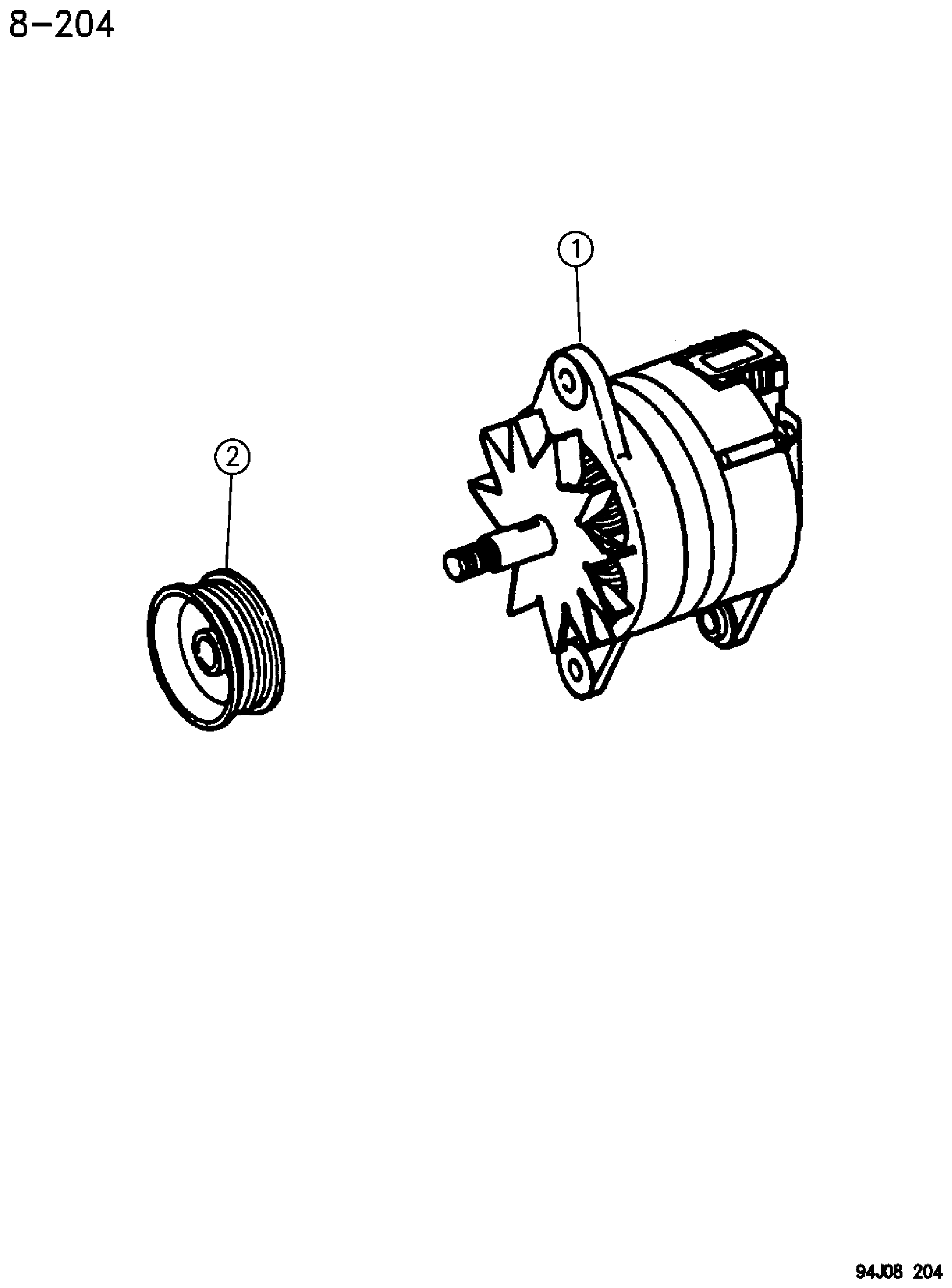 Exploded view: ALTERNATOR (GENERATOR) 100 AMPERE 24 VOLT WRANGLER--EGYPT-KDX