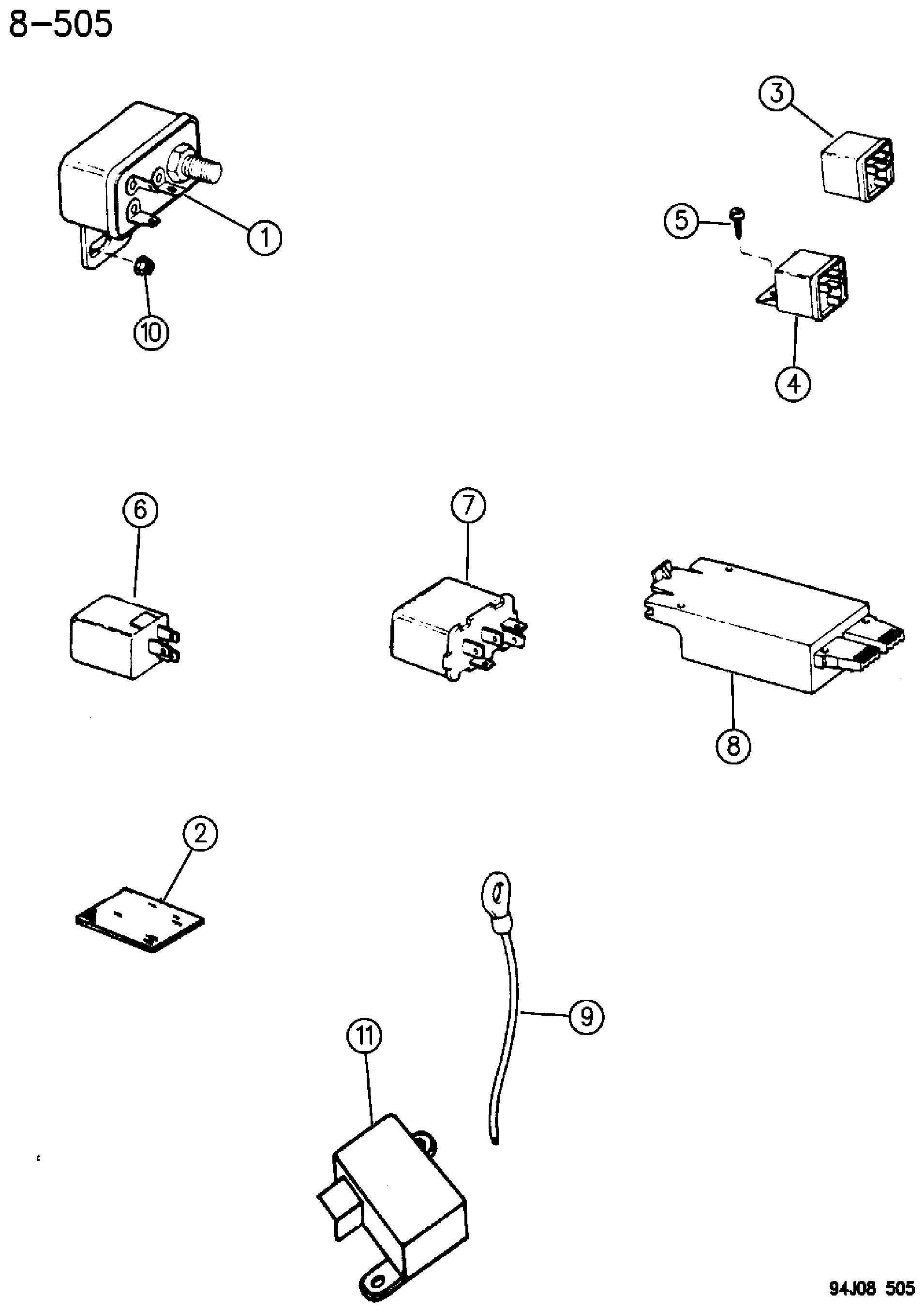 Exploded view: RELAYS WRANGLER