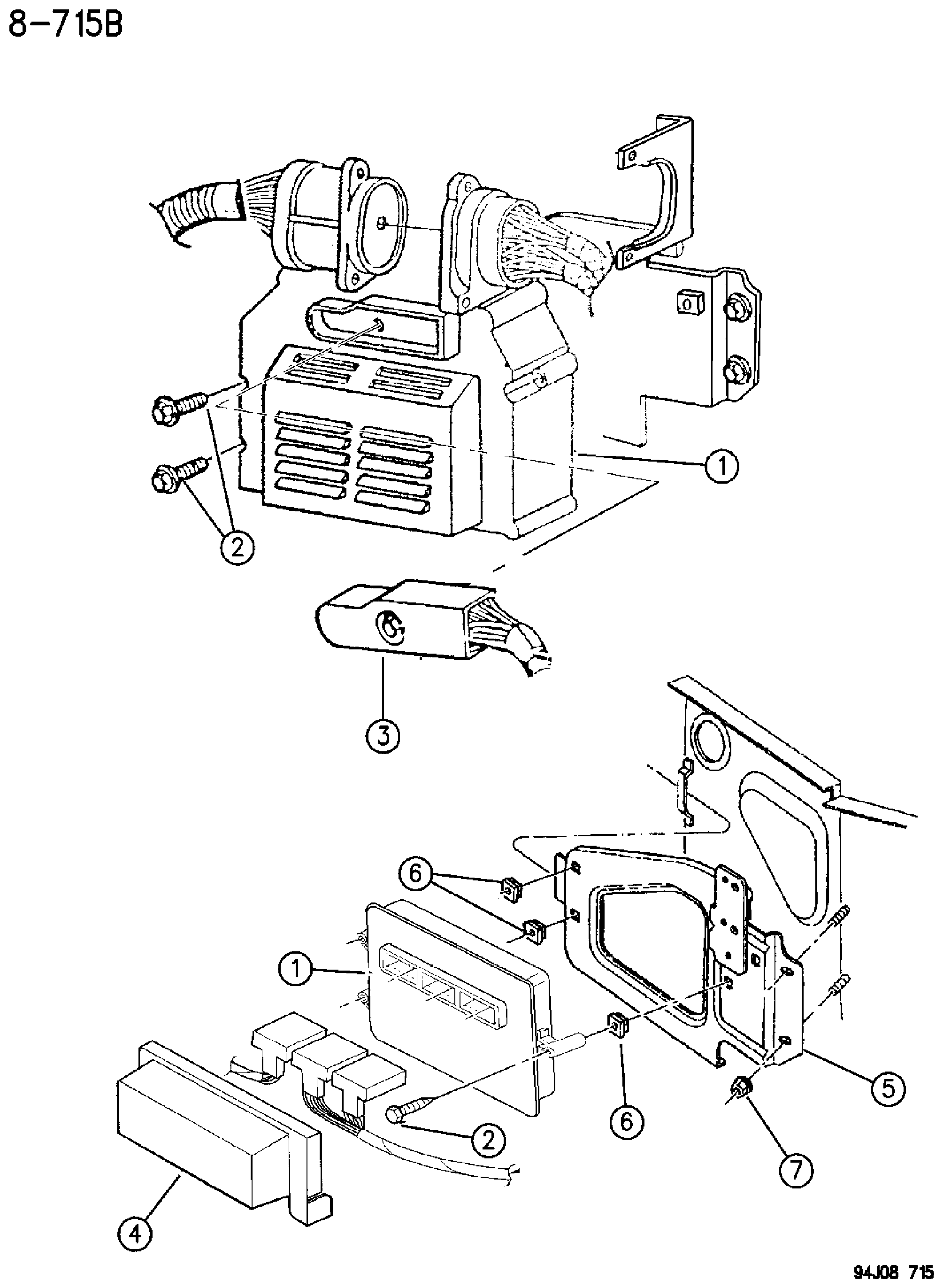 Exploded view: SINGLE BOARD ENGINE CONTROLLERS (POWERTRAIN CONTROL MODULE) ZJ