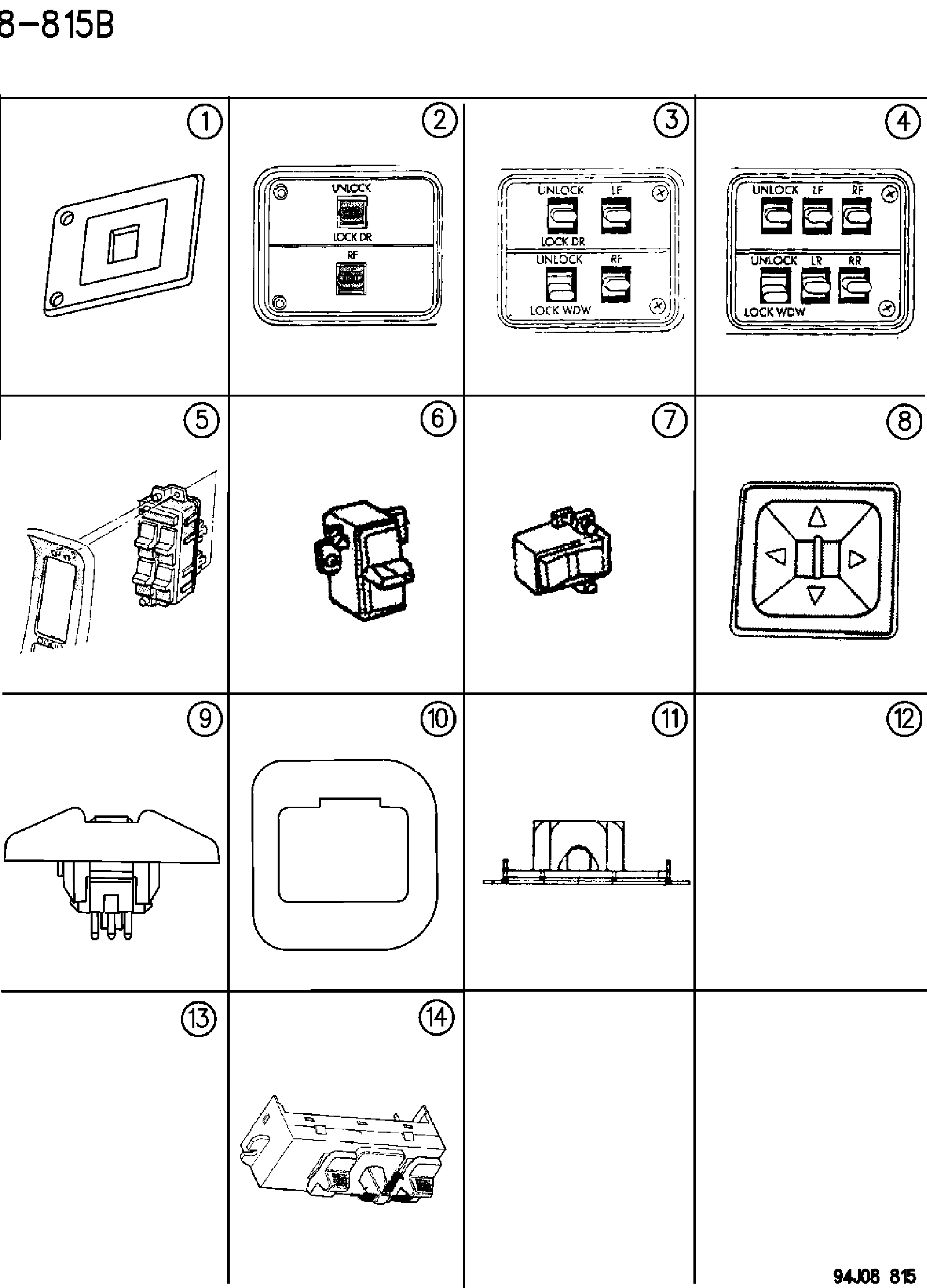 Exploded view: SWITCHES ALL MODELS