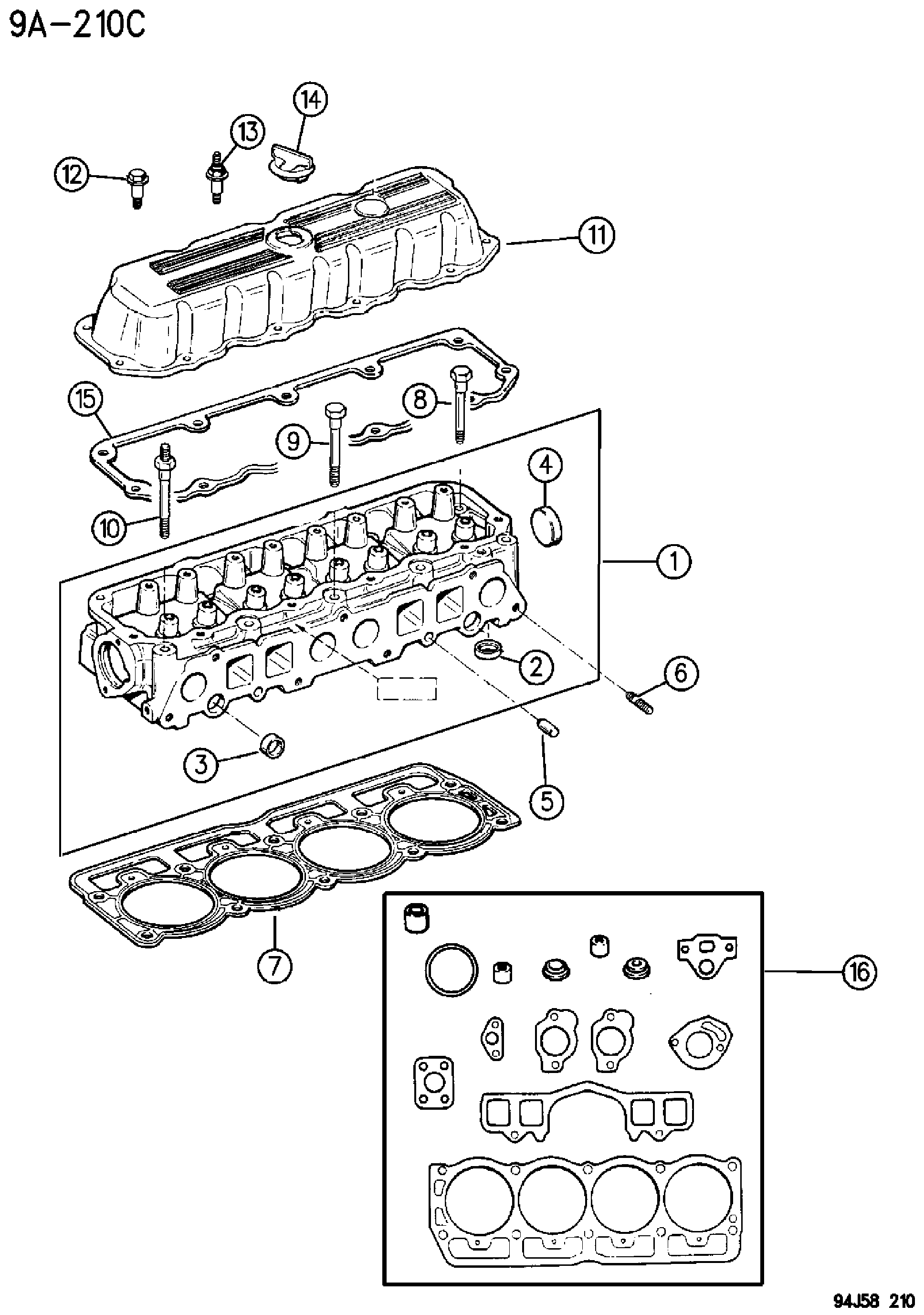 Exploded view: CYLINDER HEAD 2.5L ENGINE