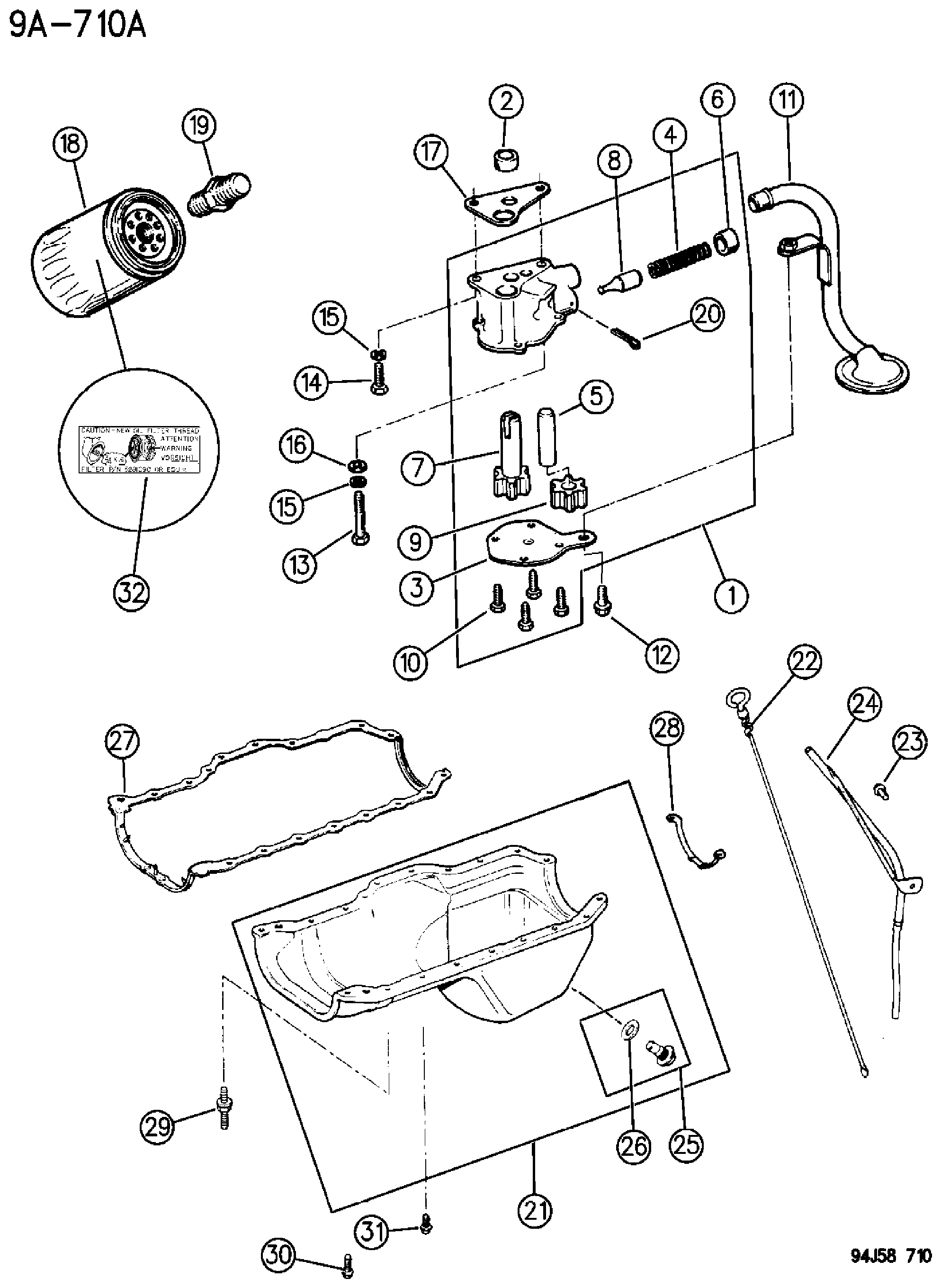 Exploded view: ENGINE OILING 2.5L ENGINE