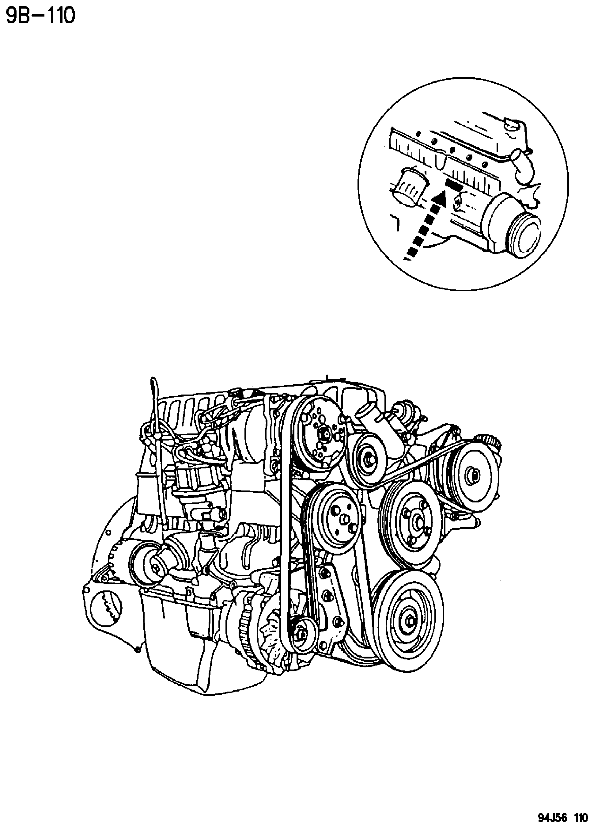 Exploded view: I.D. LOCATION 4.0L ENGINE