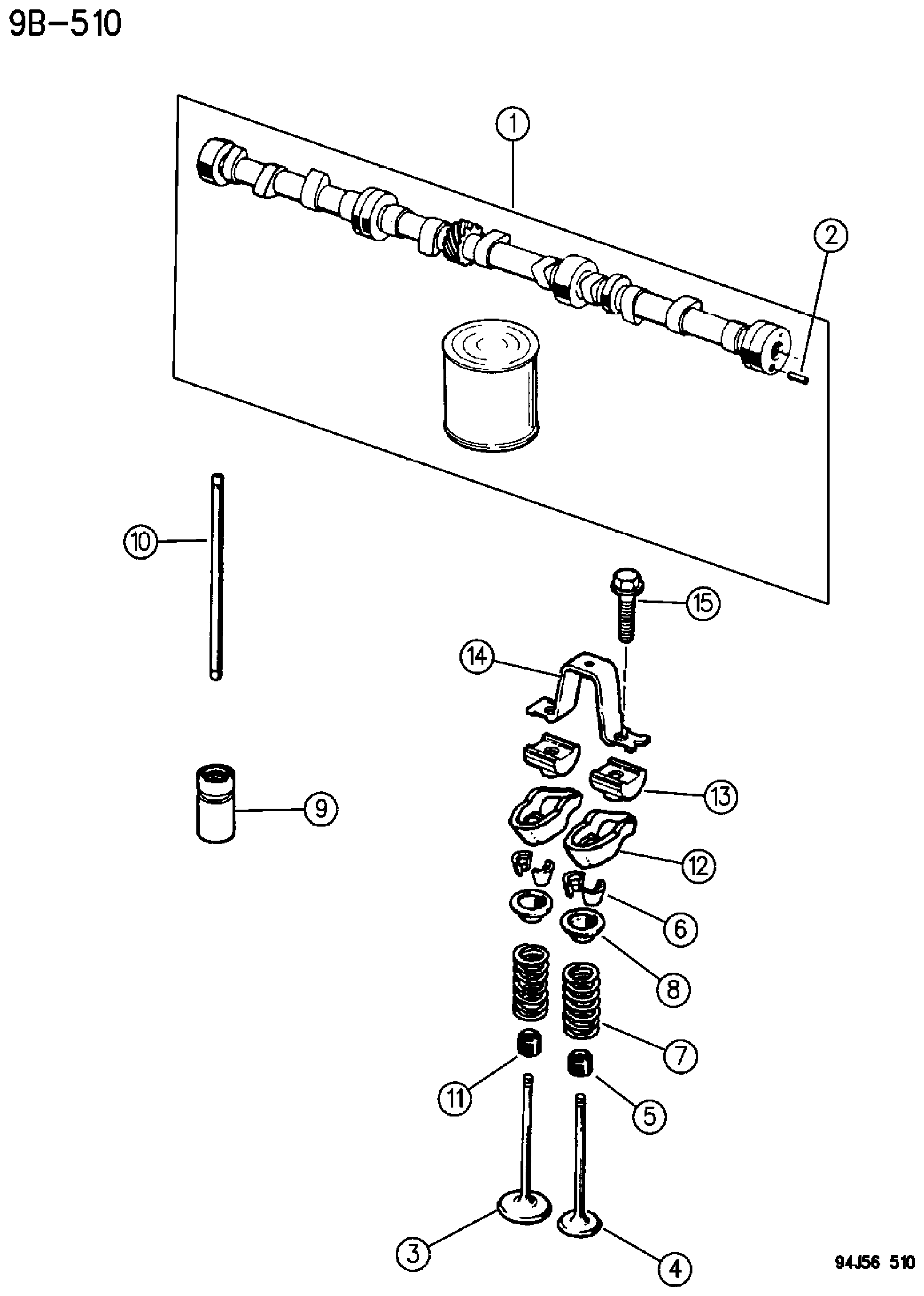Exploded view: CAMSHAFT AND VALVE 4.0L ENGINE