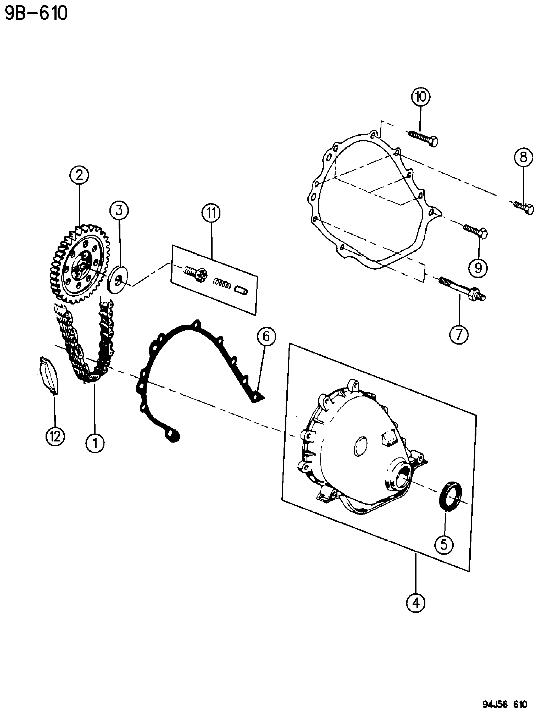 Exploded view: TIMING COVER 4.0L ENGINE