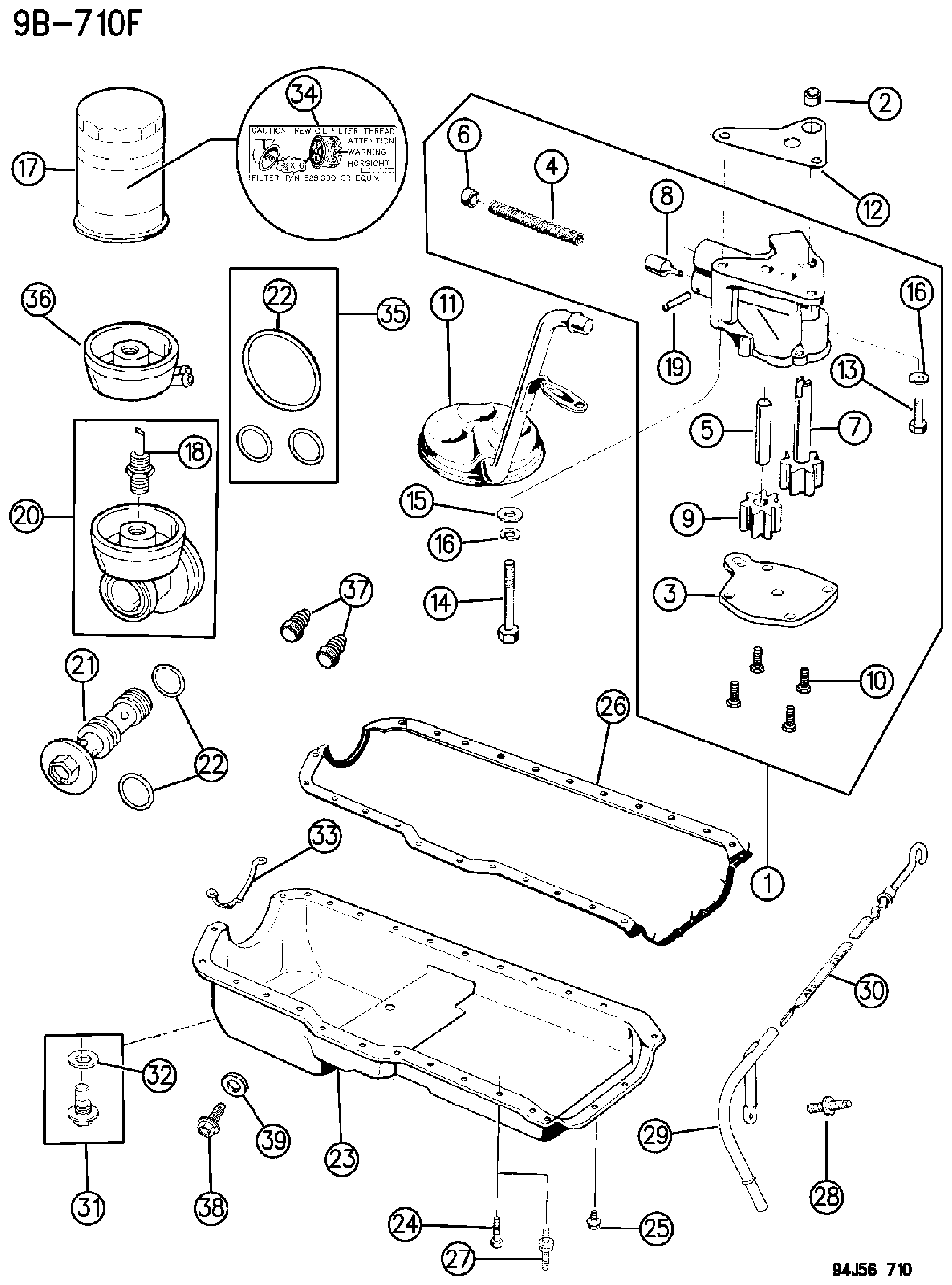 Exploded view: ENGINE OILING 4.0L ENGINE