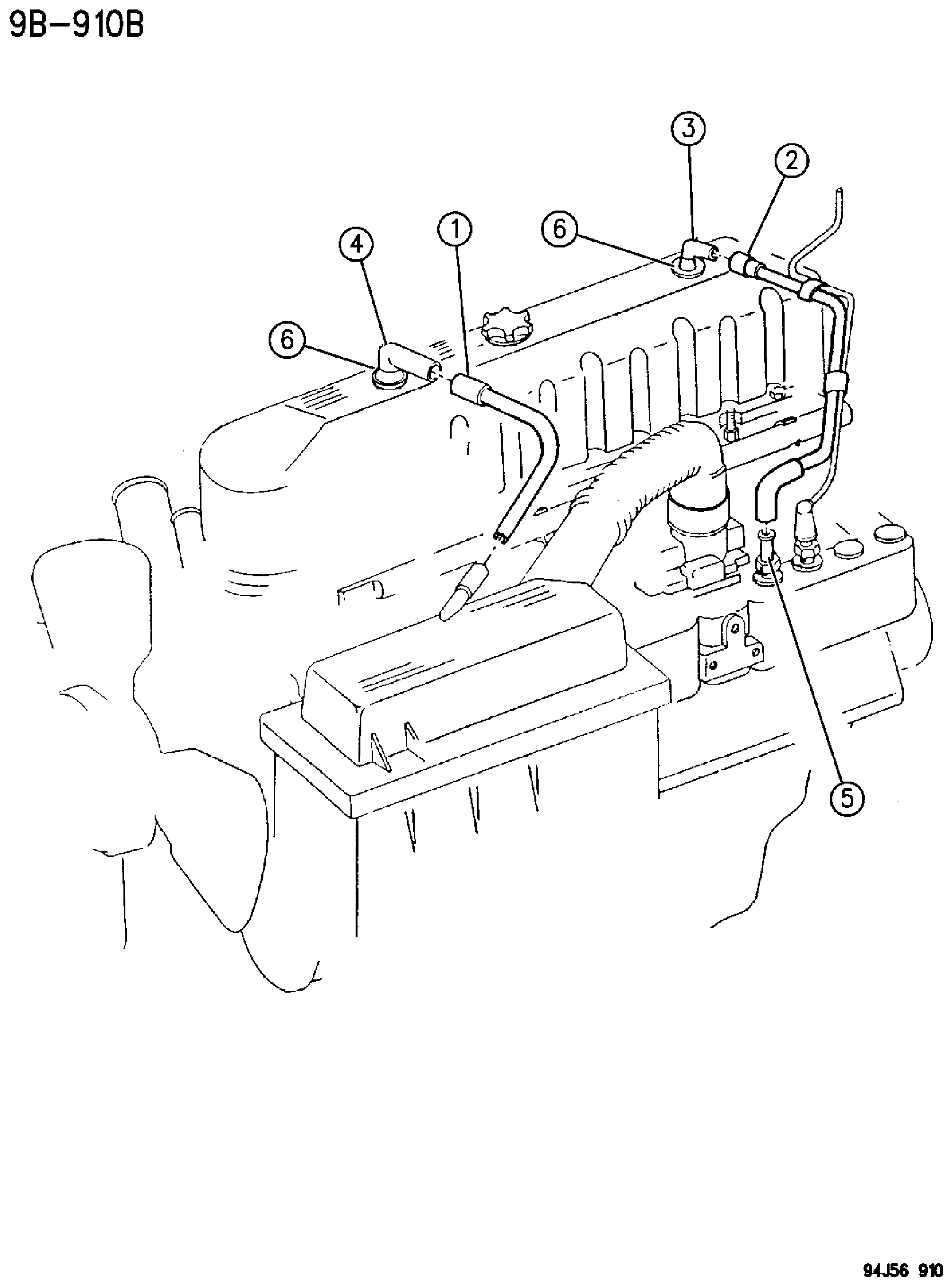 Exploded view: CRANKCASE VENTILATION 4.0L ENGINE