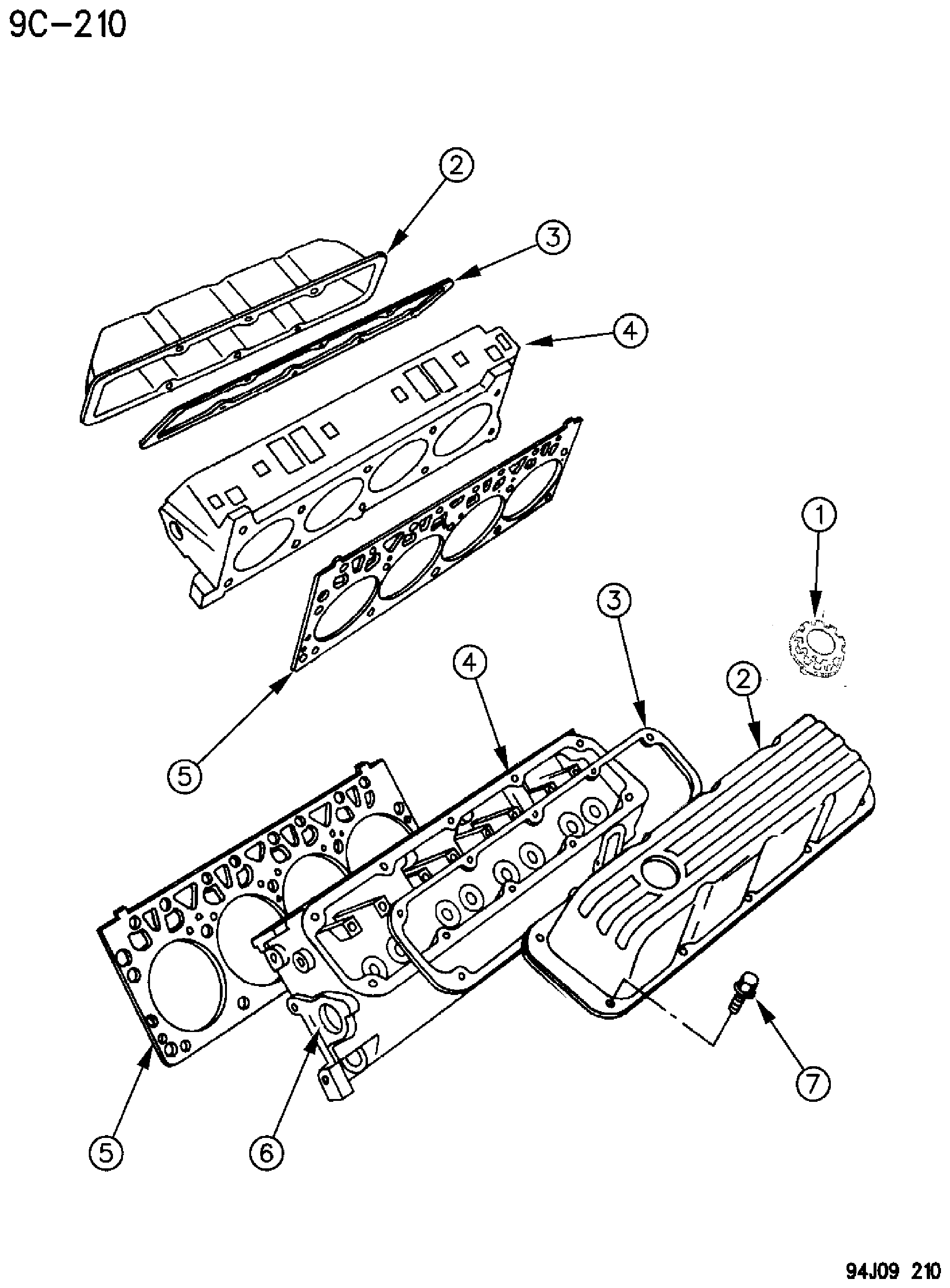Exploded view: CYLINDER HEAD 5.2L ENGINE
