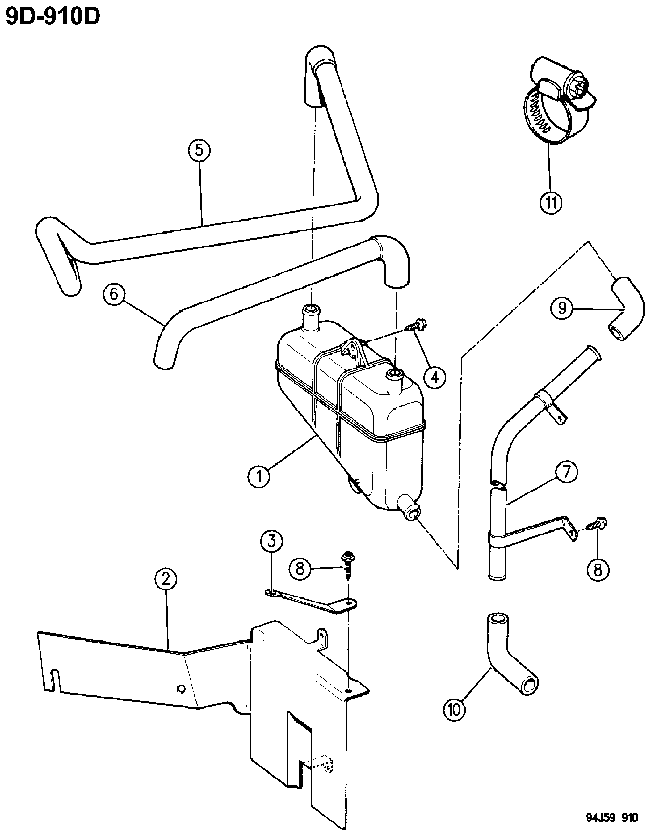 Exploded view: OIL, SEPARATOR 2.1L DIESEL ENGINE, J8S-814