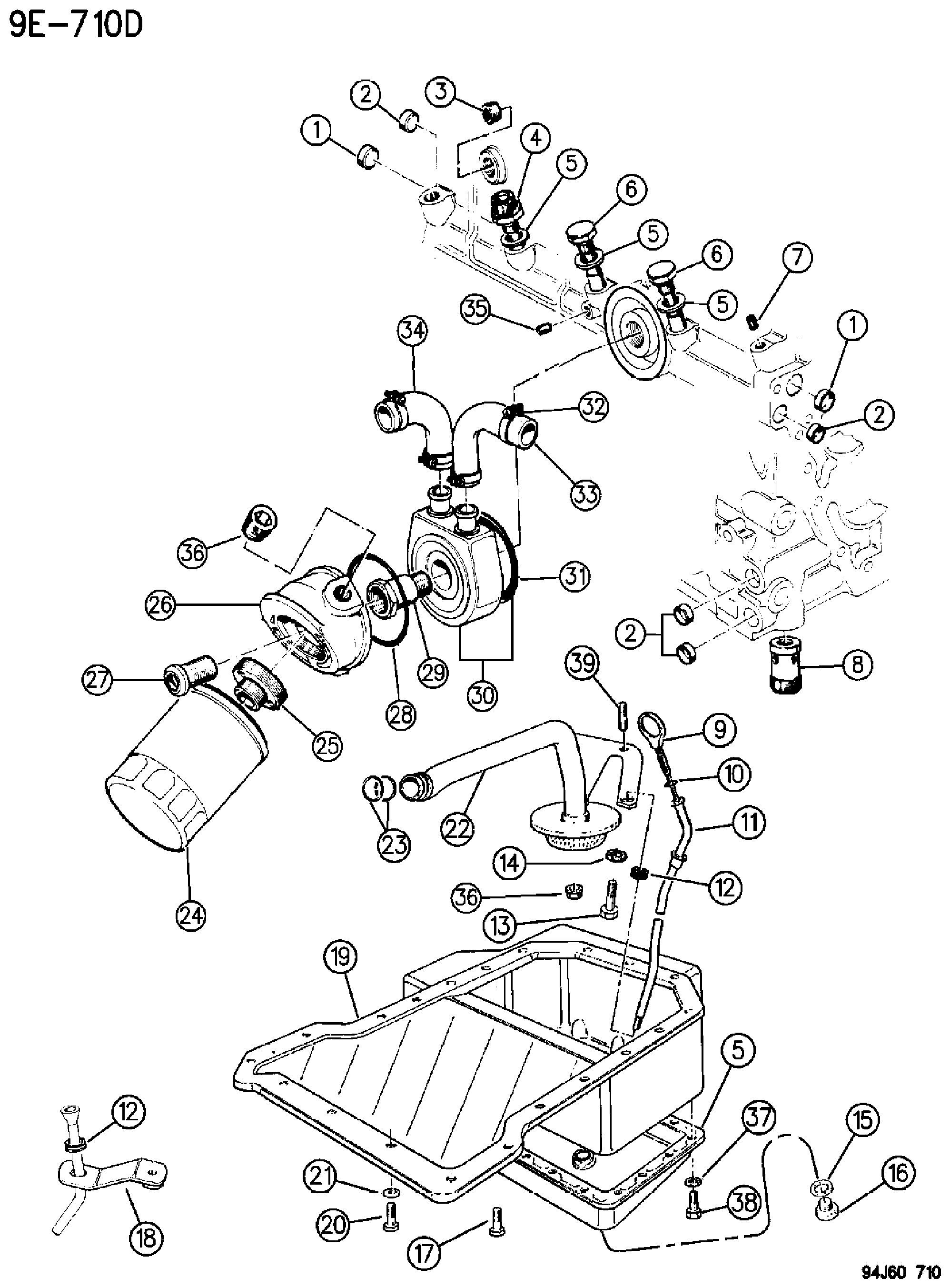 Exploded view: ENGINE OILING 2.5L DIESEL ENGINE
