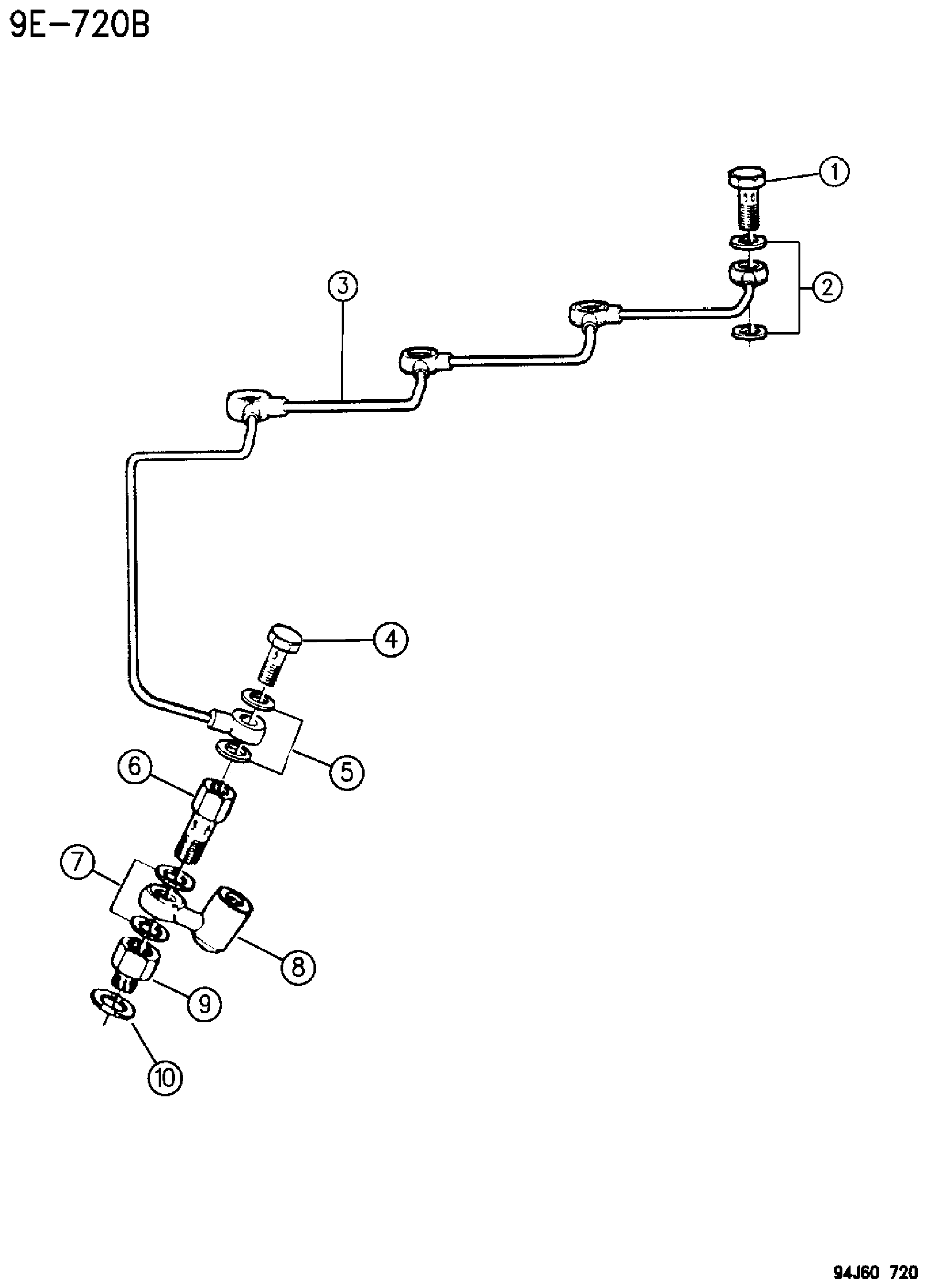 Exploded view: OIL LINES 2.5L DIESEL ENGINE