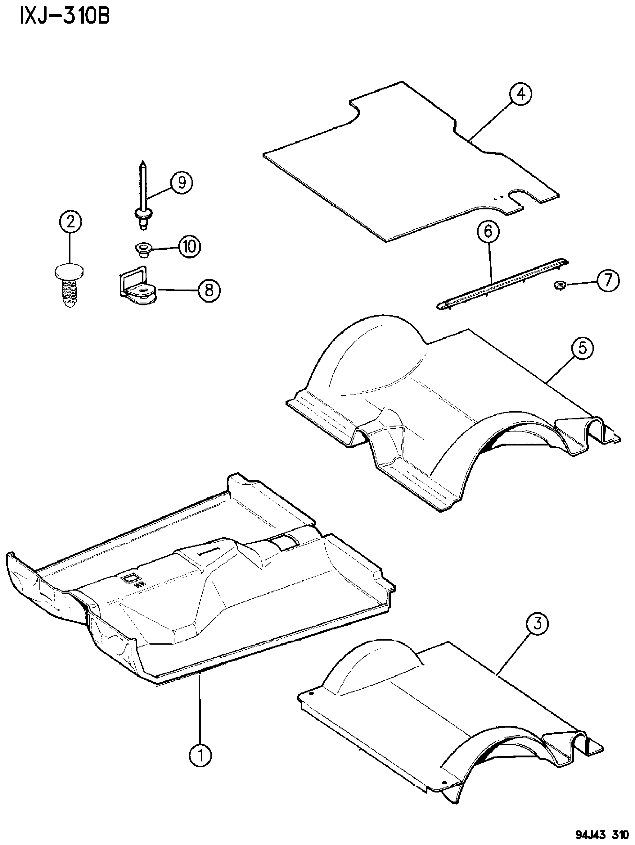 Exploded view: CARPETS AND MATS CHEROKEE