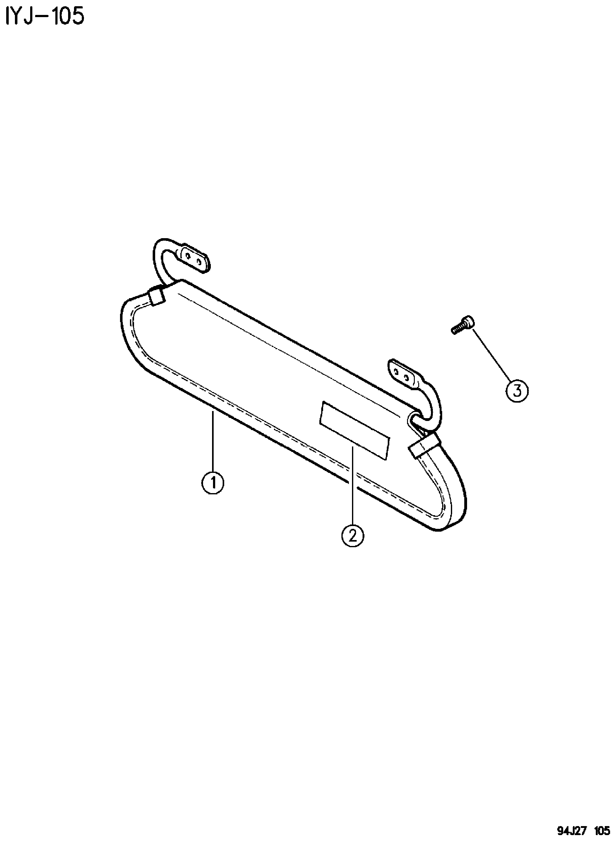 Exploded view: SUNVISORS WRANGLER - YJ