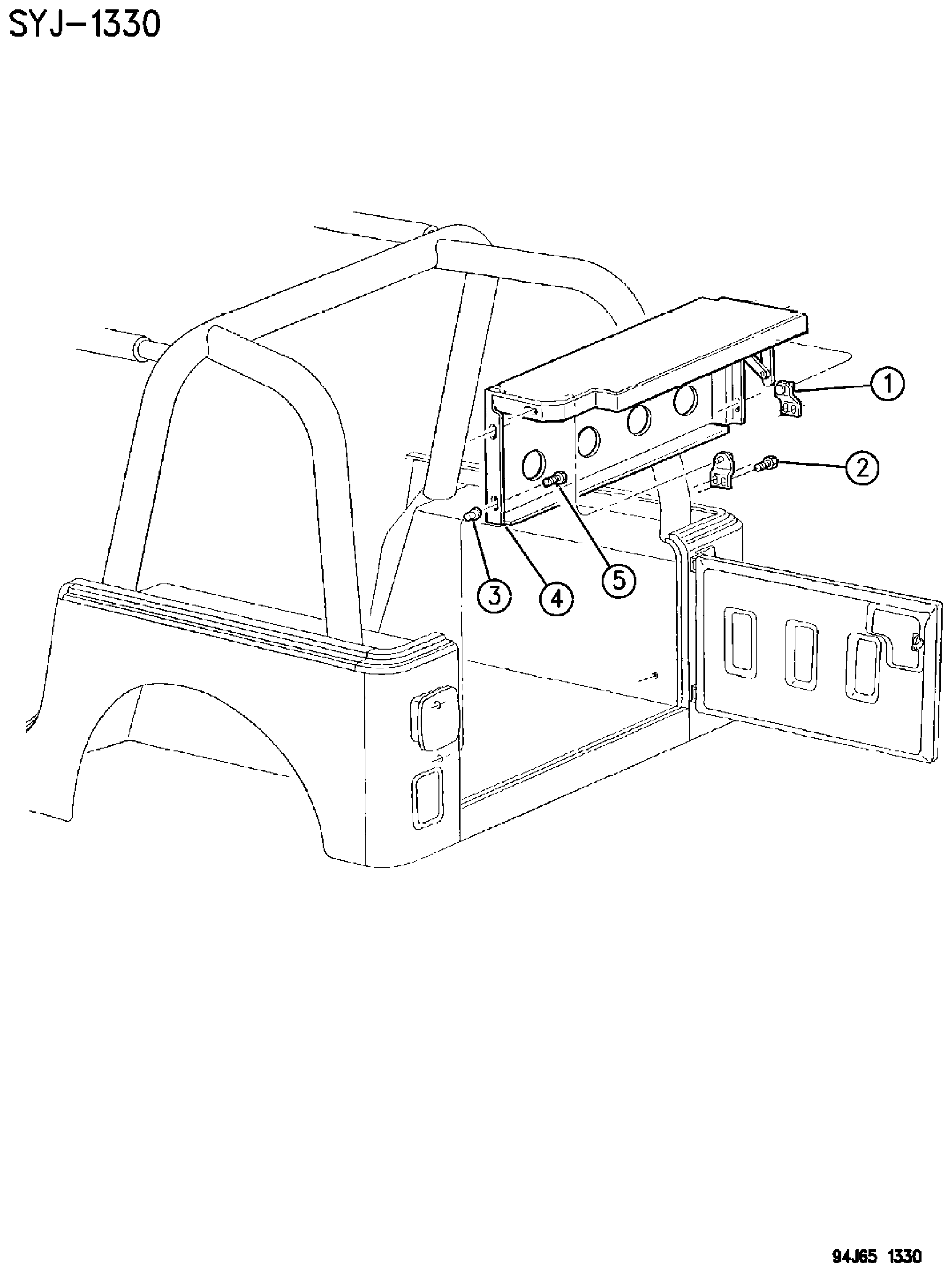 Exploded view: ADD-A-TRUNK WRANGLER YJ
