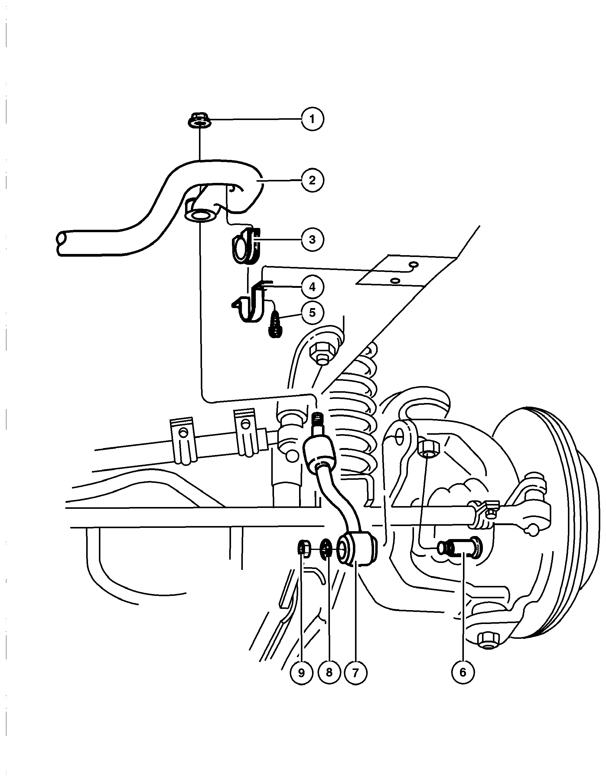 Exploded view: Bar,Front Stabilizer Bar