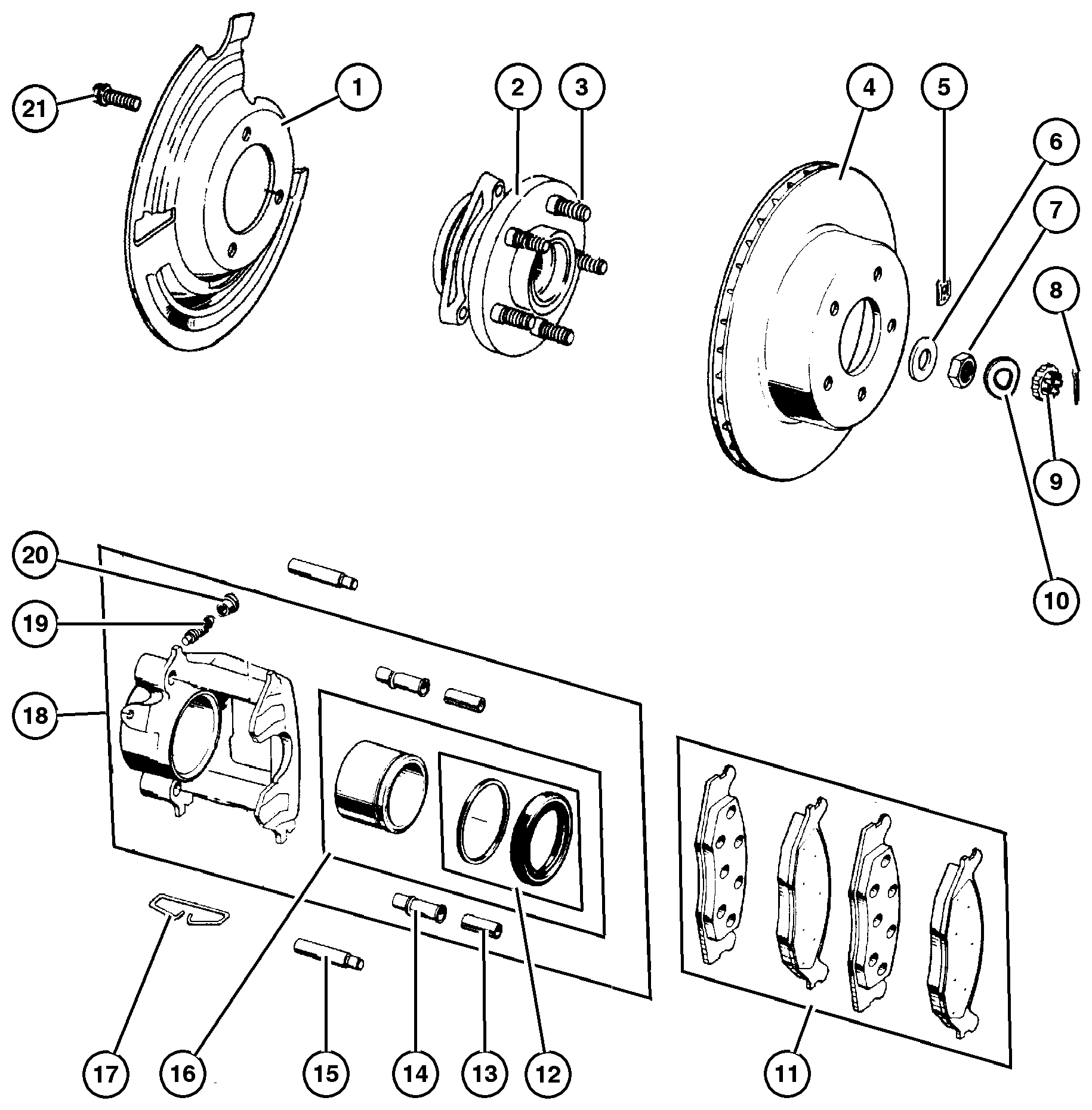 Exploded view: Brakes,Front