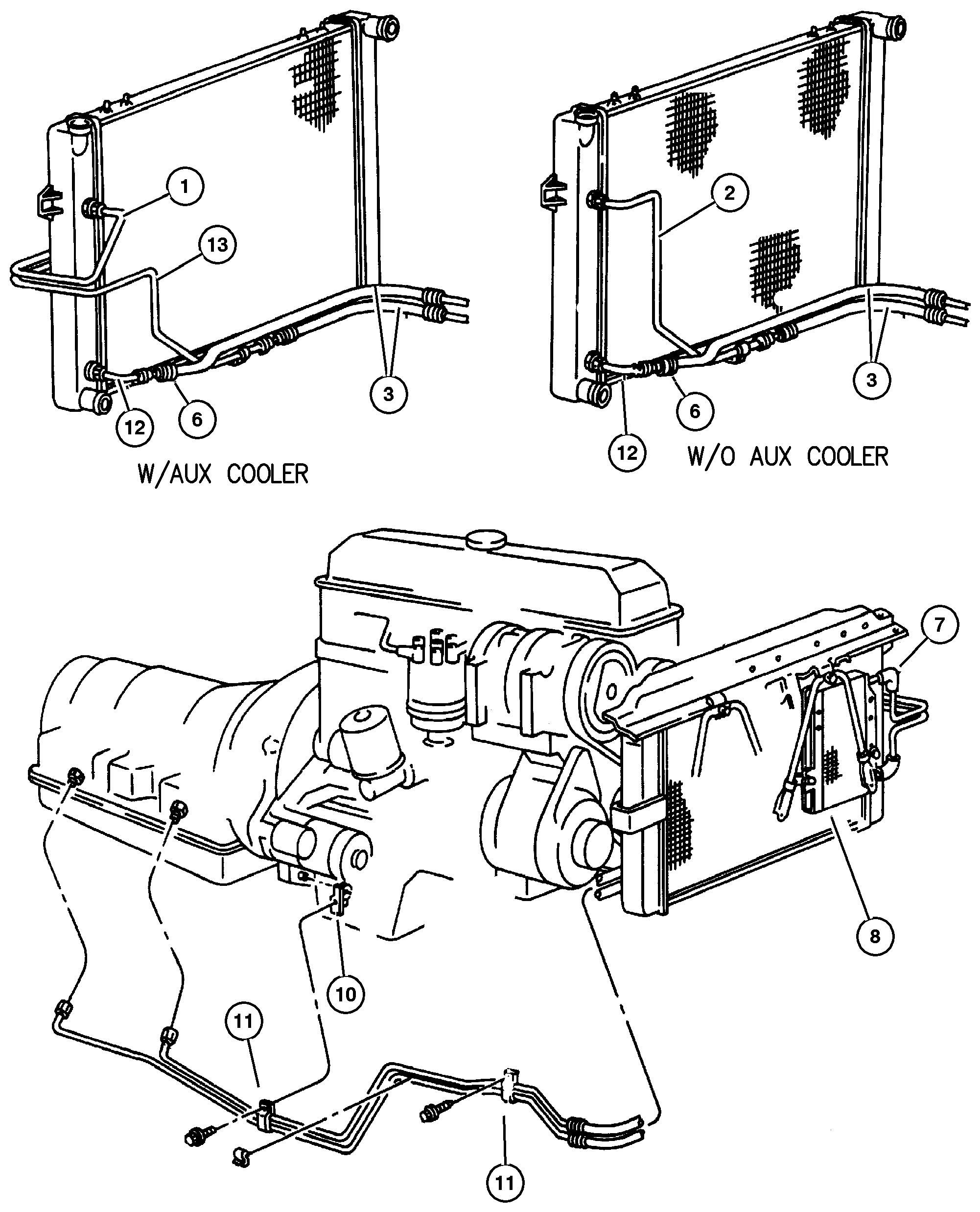 Exploded view: Oil Cooler And Lines 4.0L Engine