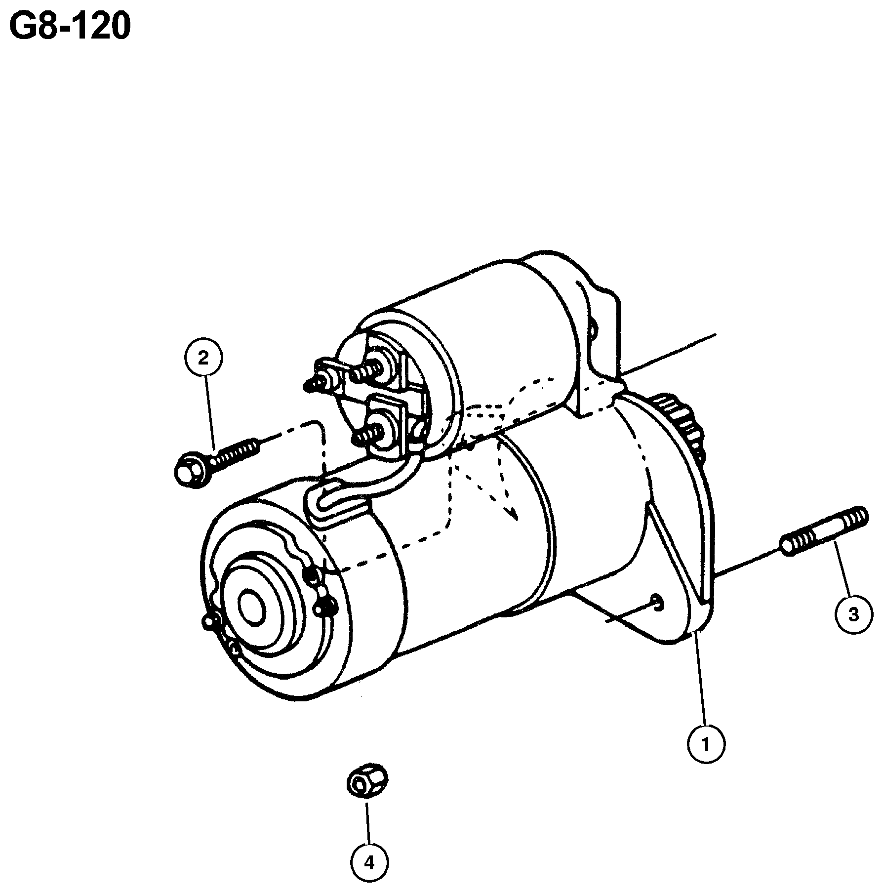 Exploded view: Starter & Mounting (5.2L & 5.9L Engines)