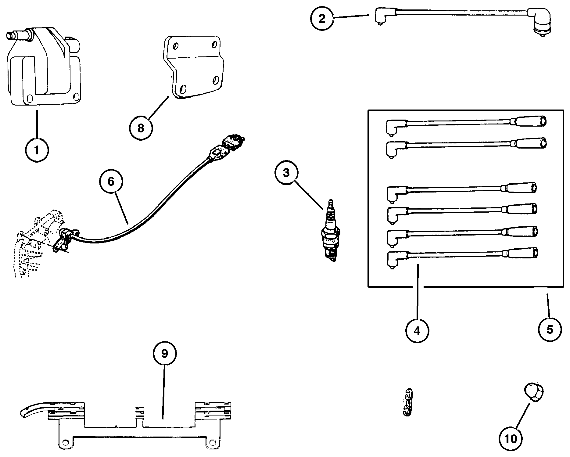 Exploded view: Spark Plugs--Cables & Coil 4.0L Engine