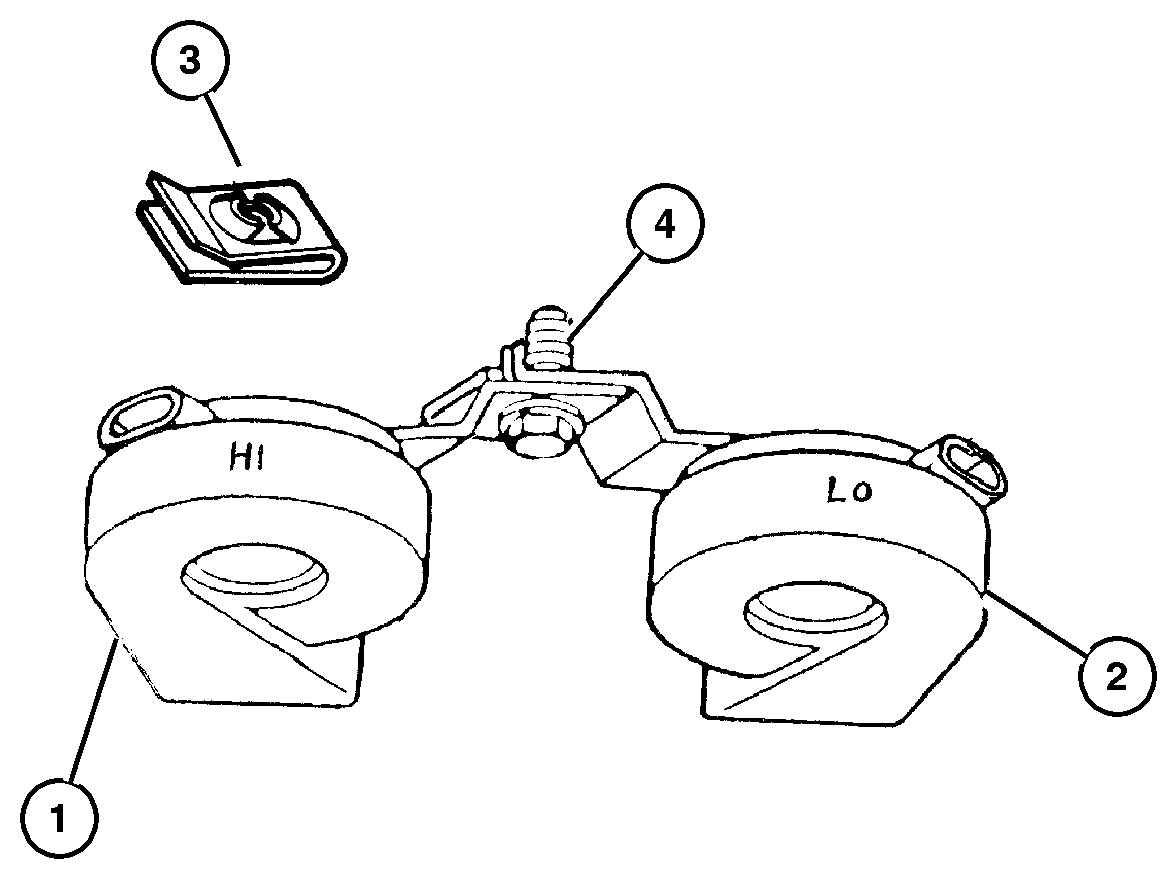 Exploded view: Horns