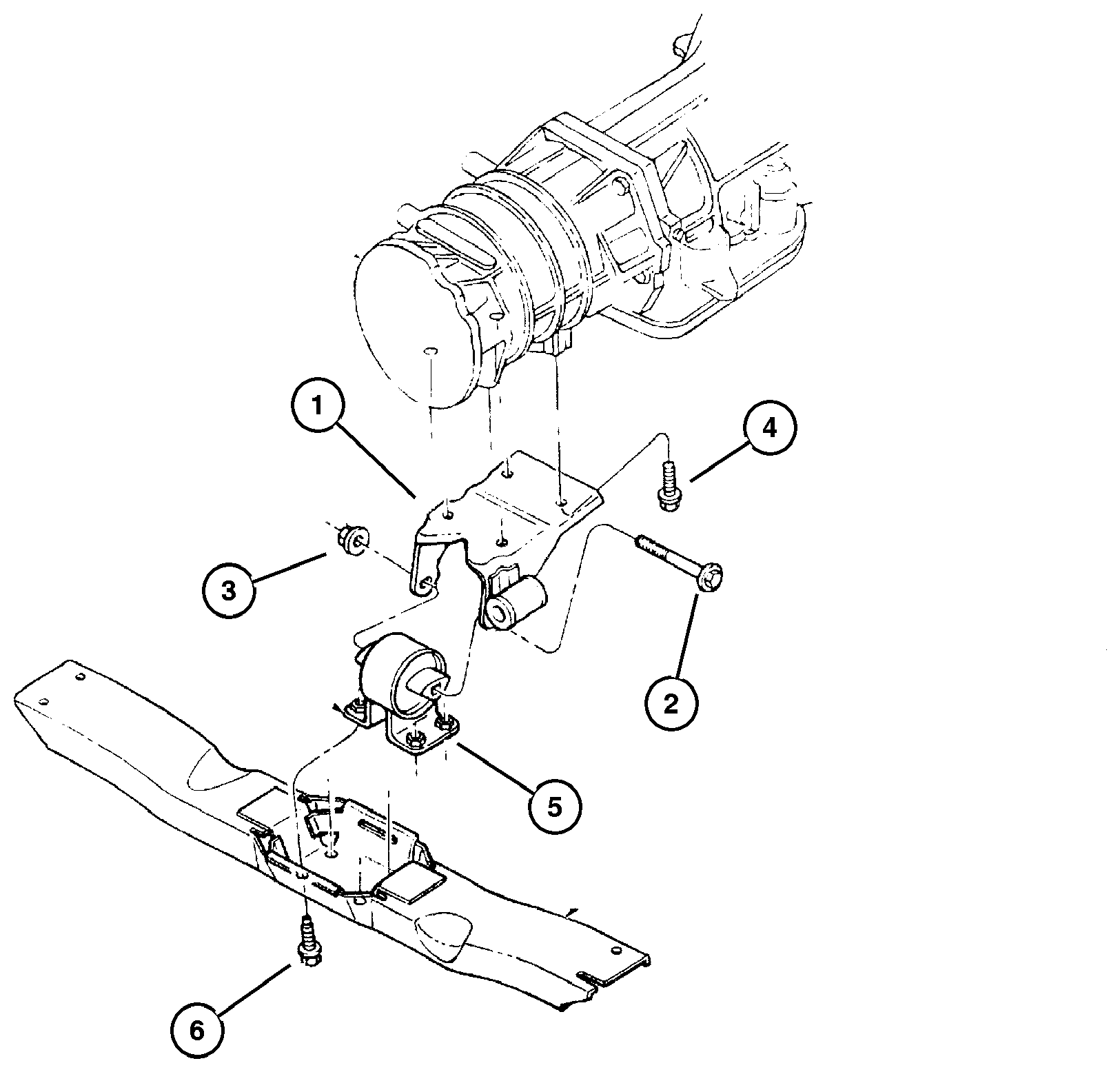 Exploded view: Engine Mounting, Rear 5.2L (ELF) Engine